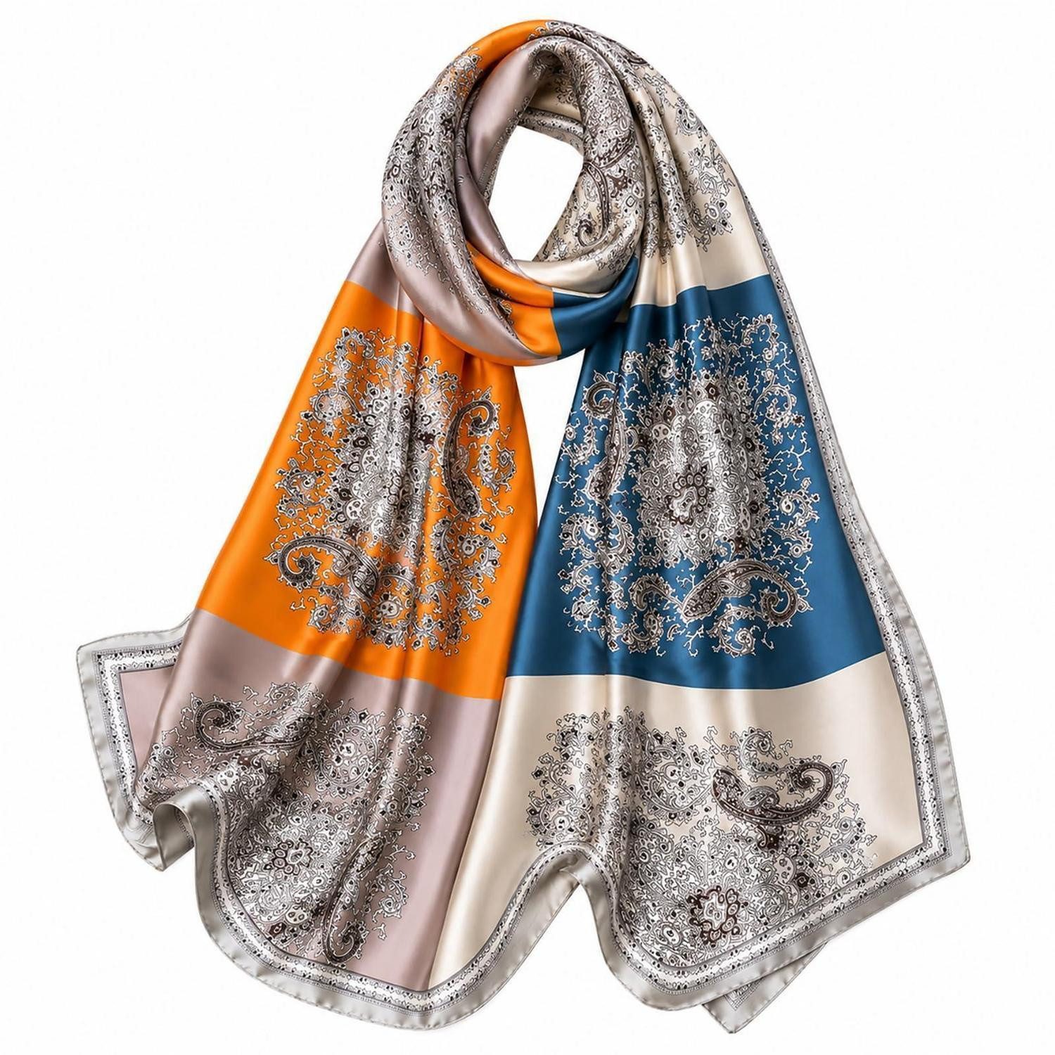 LuxusKollektion Seidenschal Seidenschal Damen Elegant 180x90cm, (1-St)