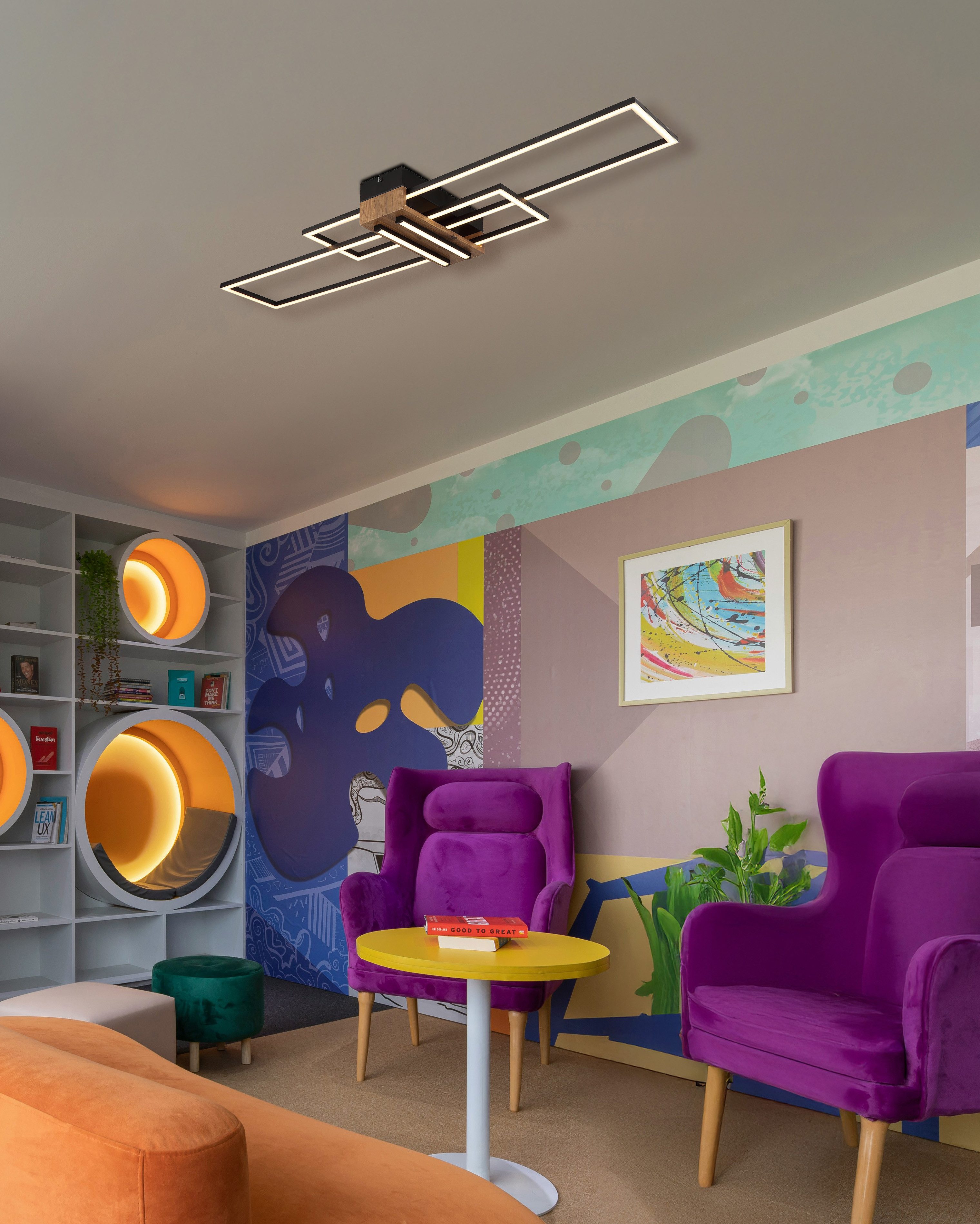 GLOBO LIGHTING Deckenleuchte DAKARI, LED fest integriert, Warmweiß, Deckenlampe Wohnzimmer-Leuchte Schlafzimmer-Leuchte Flur Küche