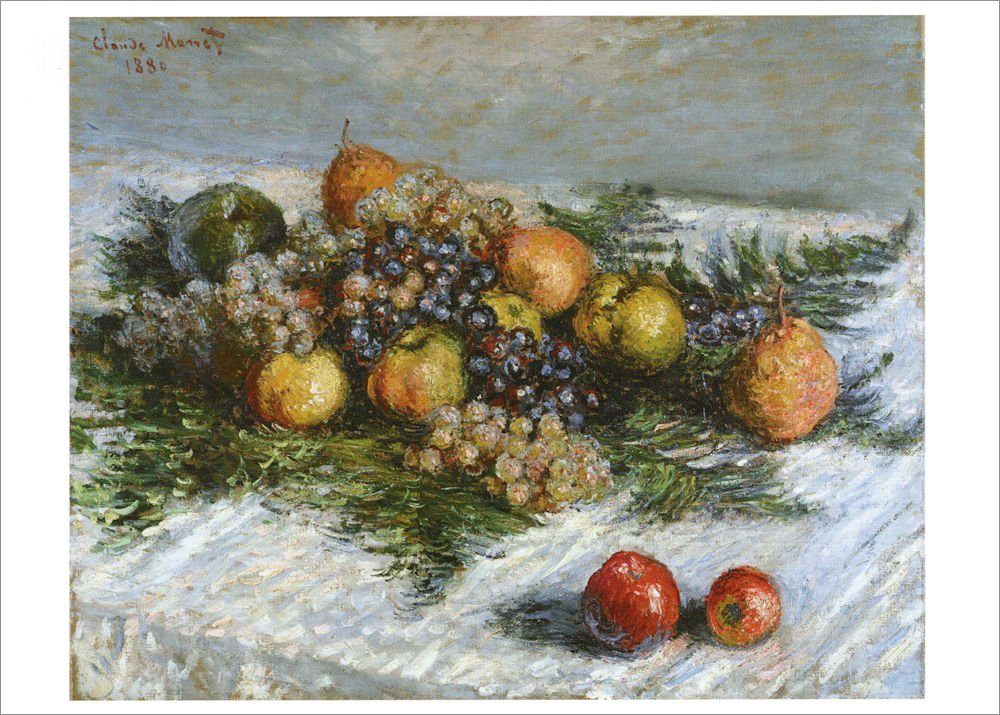 Claude Postkarte und Kunstkarte Monet "Birnen Trauben"
