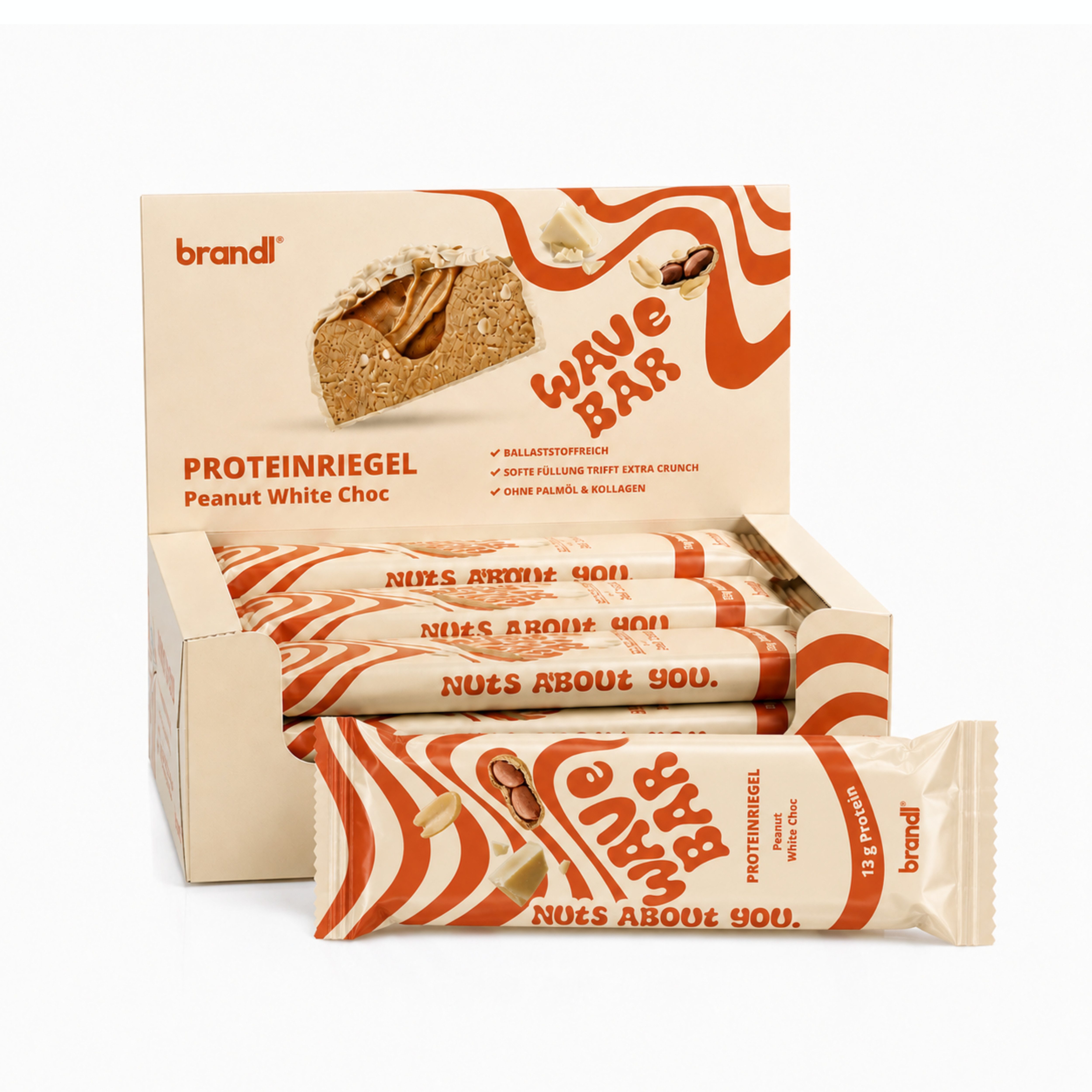 Brandl Nutrition Wavebar Peanut White Choc Riegel
