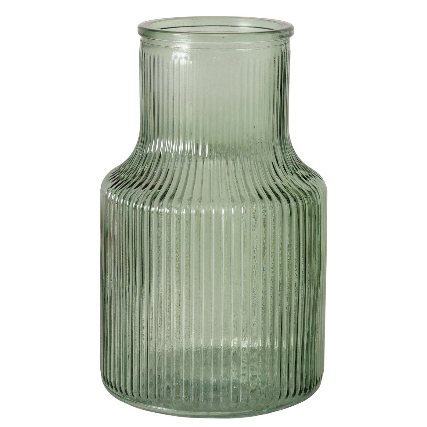 BOLTZE Tischvase Boltze Glasvasen Set 2er – geriffelte Vasen 14 cm, Ø 9 cm, Glas (2 St)