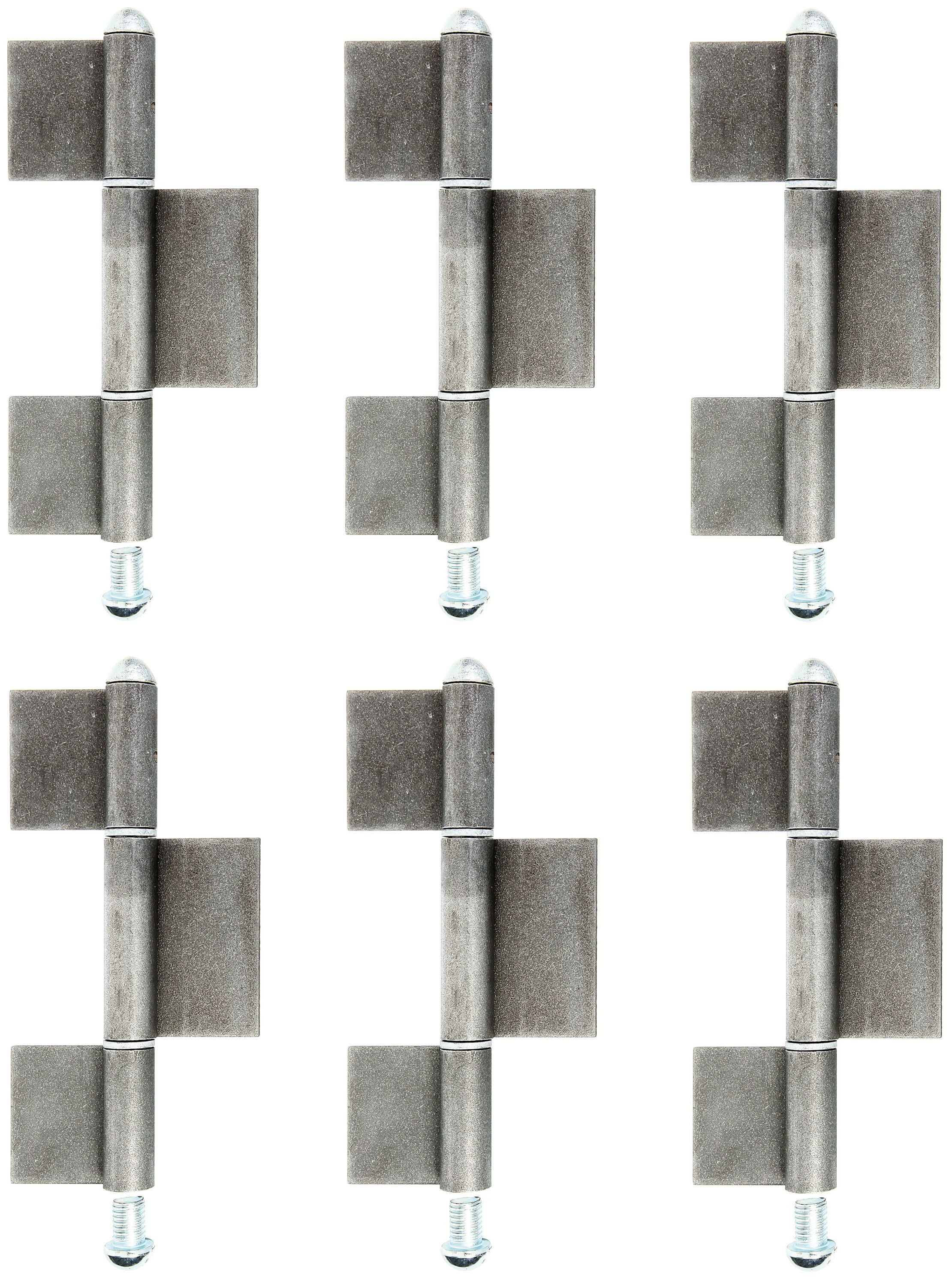 Alberts Zaunriegel Alberts 858285 Konstruktionsband, Typ KO8, Stahl, Höhe 260 mm, Durchme, Alberts 6x Konstruktionsband KO8, dreiteilig, Stahl roh