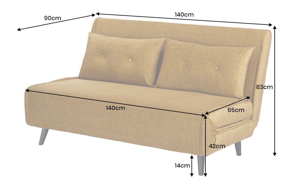 riess-ambiente Relaxsessel SMART MULTIFUNCTION 140cm senfgelb - Samt, Bettfunktion, FSC (Einzelartikel, 1-St), Ausziehbarer Schlafsessel - ideal für Arbeits-, Wohn- und Gästezimmer