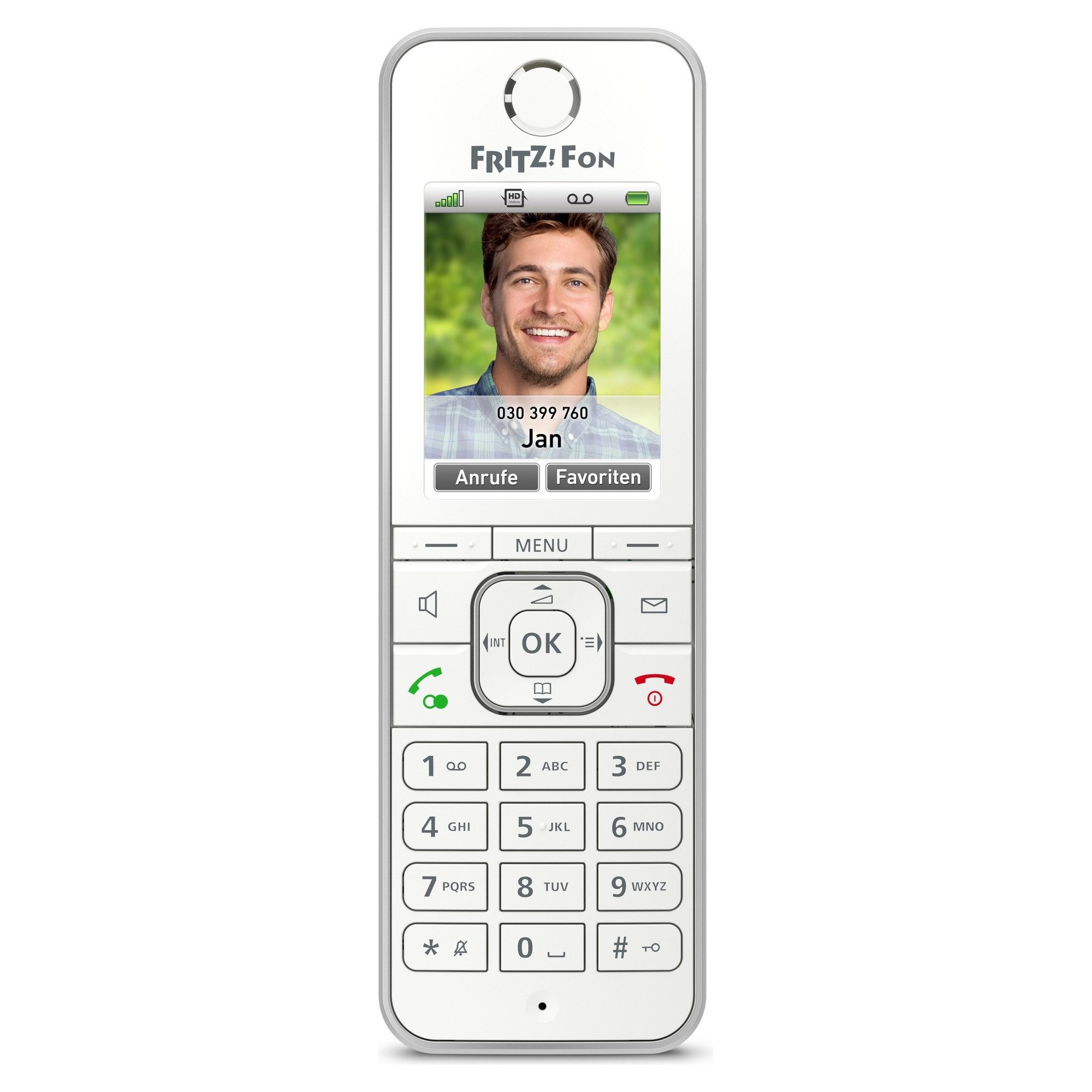 Fritz! FRITZ!Fon C6 weiß Schnurloses DECT-Telefon (Mobilteile: 1, GAP, DECT, HD-Telefonie, 2,2" Farbdisplay, Smart Home, Headset, DECT Eco) – Bild 2 von 5