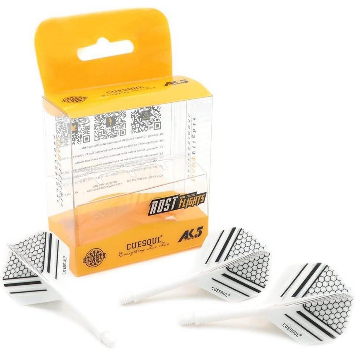 LuxusKollektion Pfeilschaft Dartschäfte Flights 3er Set S M L Farben weiß 2-standard-M CSAK-58X-9