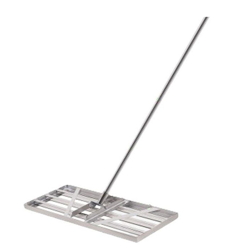 XERSEK Грабли XXL Edelstahl Rasenrechen mit 2m Griff Profi Levelingrake, Premium Rakel Rasen Flächenebner Rasenschieber für Hof Garten Golf