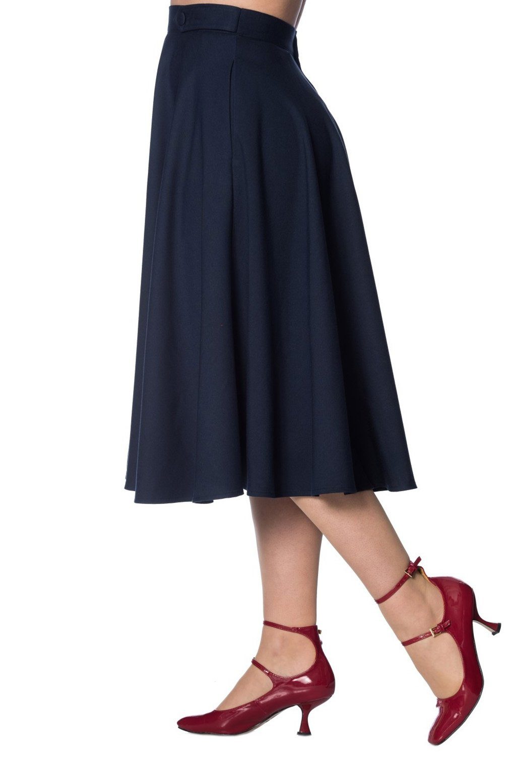 Banned A-Linien-Rock Di Di Plain Blau Retro Vintage Swing Skirt günstig online kaufen