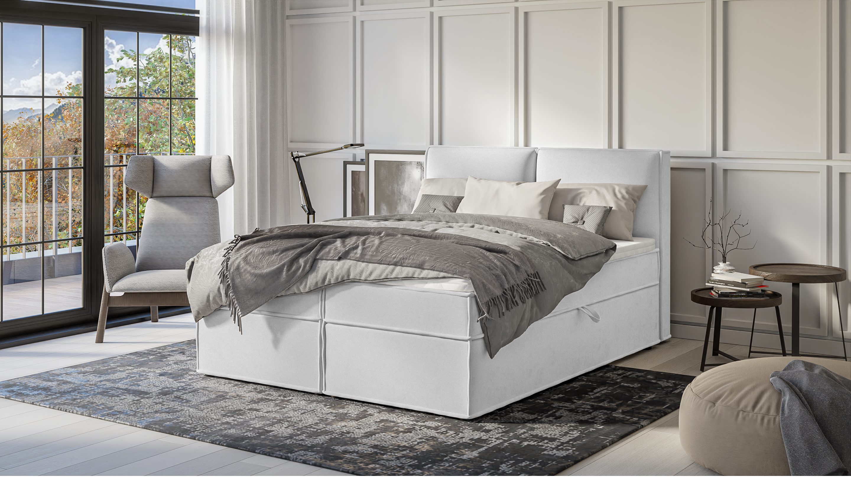 S-Style Möbel Boxspringbett Plaza mit Topper günstig online kaufen