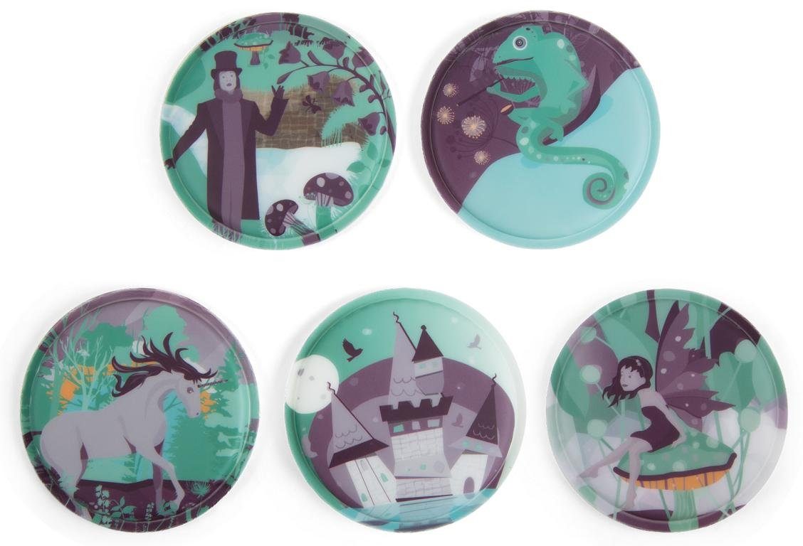 ergobag Schulranzen Kletties 5tlg. Set Accessoires Klettbilder mit Poster Zauberwald (5-tlg)