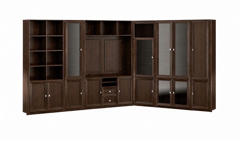 JVmoebel Eckschrank Massivholz Eckschrank mit Regalen für Büromaterial und Dokumente (1-St., Büro-Eckschrank) Made in Europa