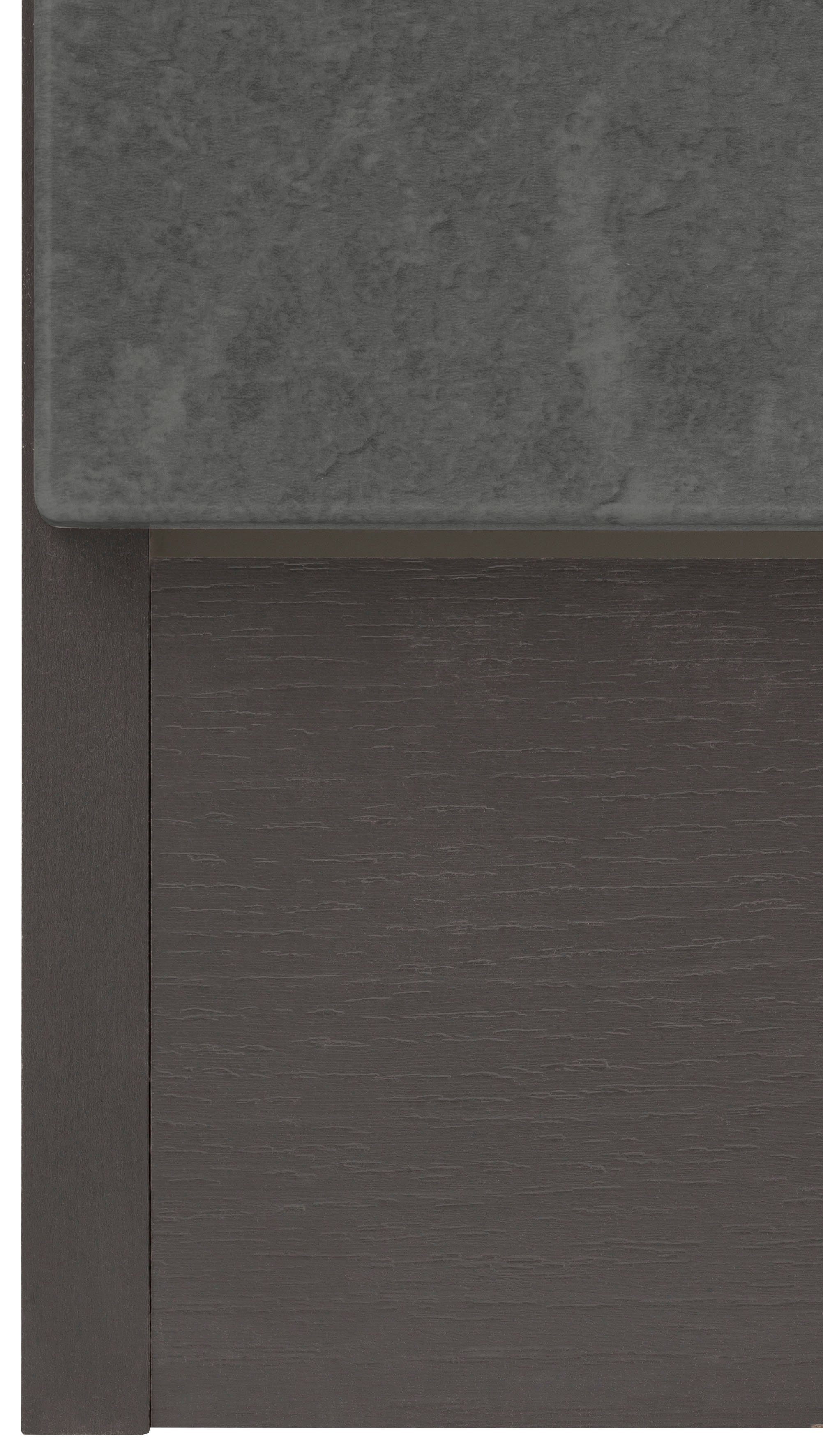HELD MÖBEL schwarzer Türen, grafit Kühlumbauschrank cm hoch, dunkel Metallgriff breit, | betonfarben 60 Tulsa cm 3 200