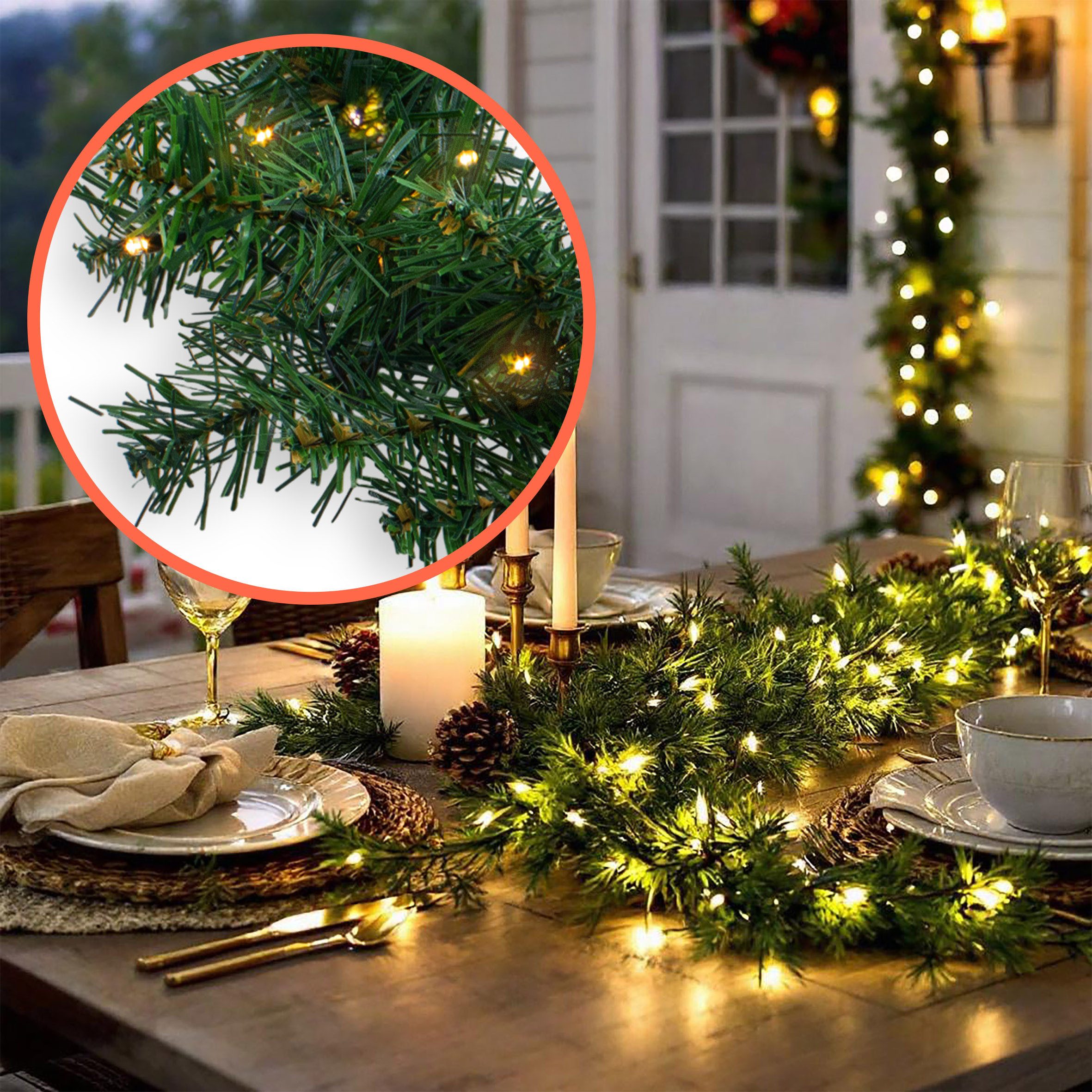 Spetebo LED-Girlande Weihnachtsgirlande 810cm - 100 LED / Timer, 100-flammig, Timer Funktion – Bild 5 von 5