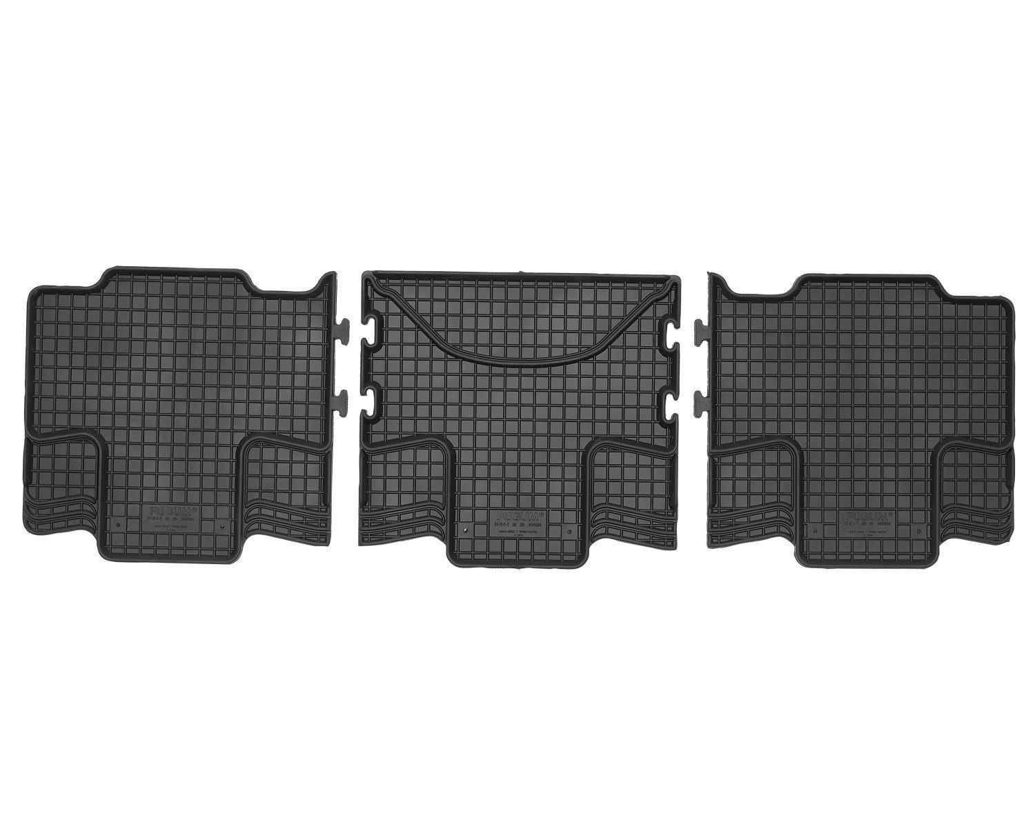 AZUGA Auto-Fußmatten Gummi-Fußmatten passend für VW T7 Multivan 3. Reihe ab 11/2021 (3-teil, für VW T7 Multivan
