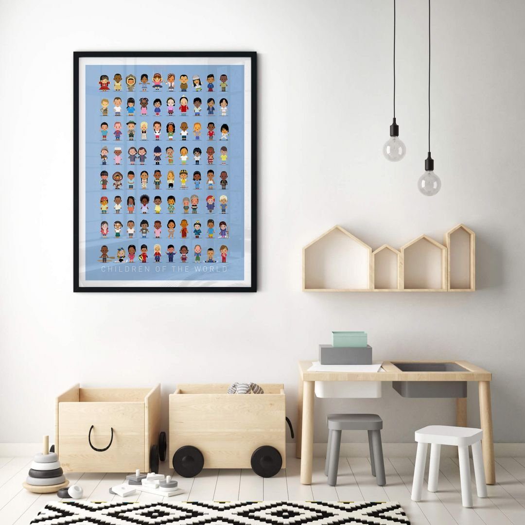 K&L Wall Art Poster Montessori Poster Jungen Mädchen Kinderposter für Kinderzimmer, Moderne Kinderzimmer Poster, die Kinder der Welt, Kulturposter vom Kinderbuc – Bild 5 von 5