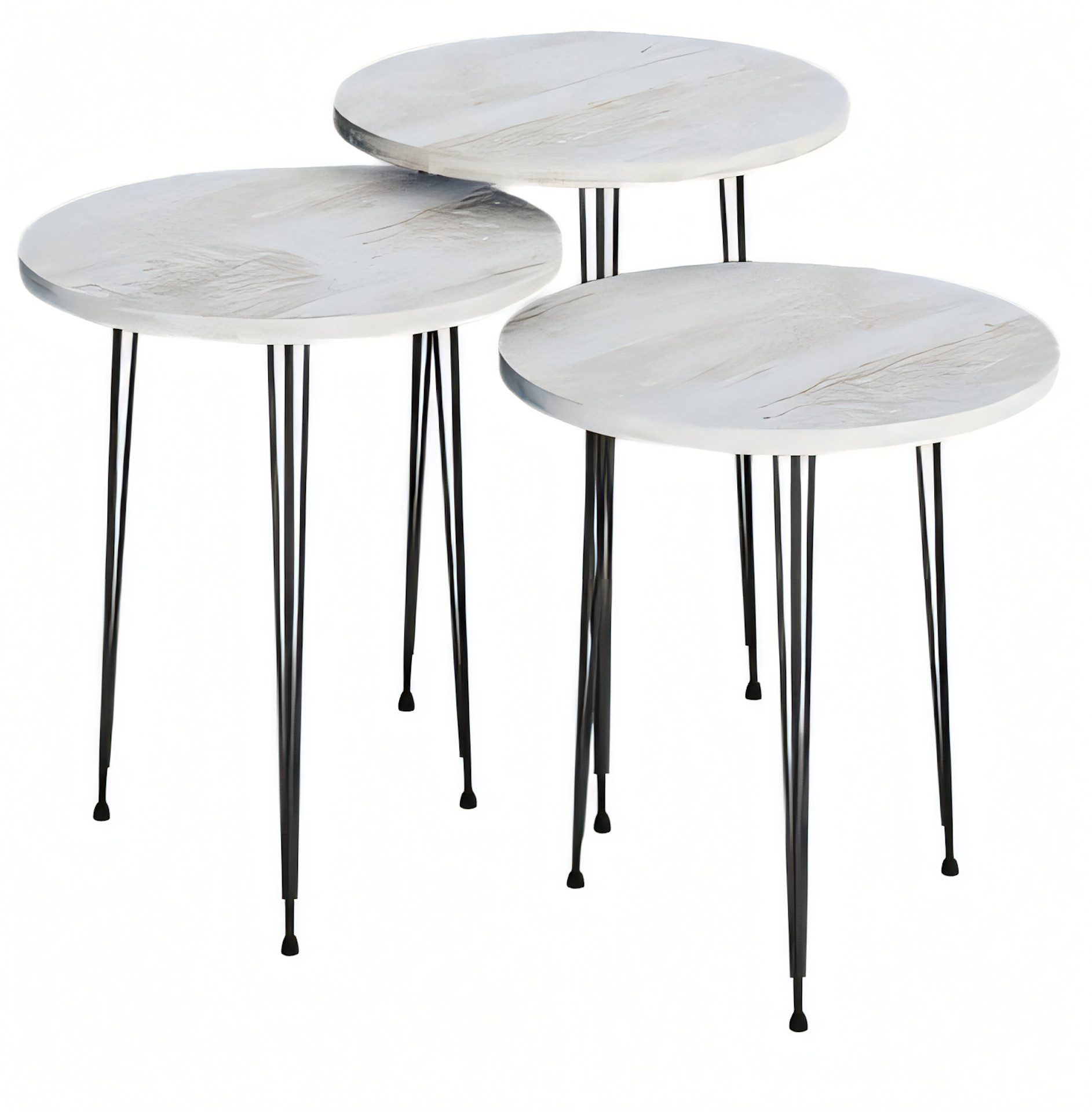 JVmoebel Couchtisch Beigefarbenes Couchtisch-Set aus Holz und Metall mit modernem Design (Set, Couchtisch, Couchtisch 2, Couchtisch 3), Made in Europe