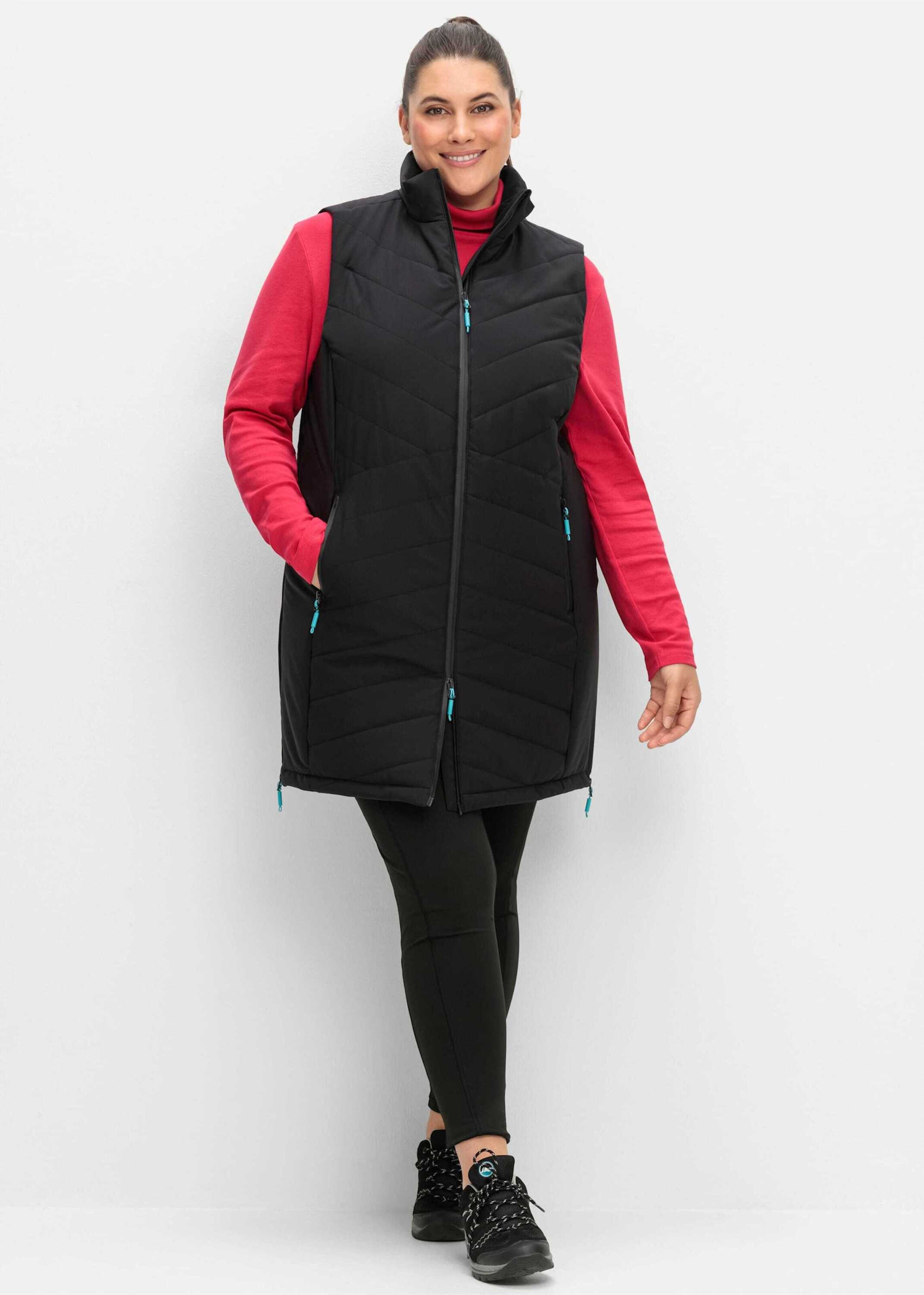 Sheego Trainingsjacke Longweste Ärmellos