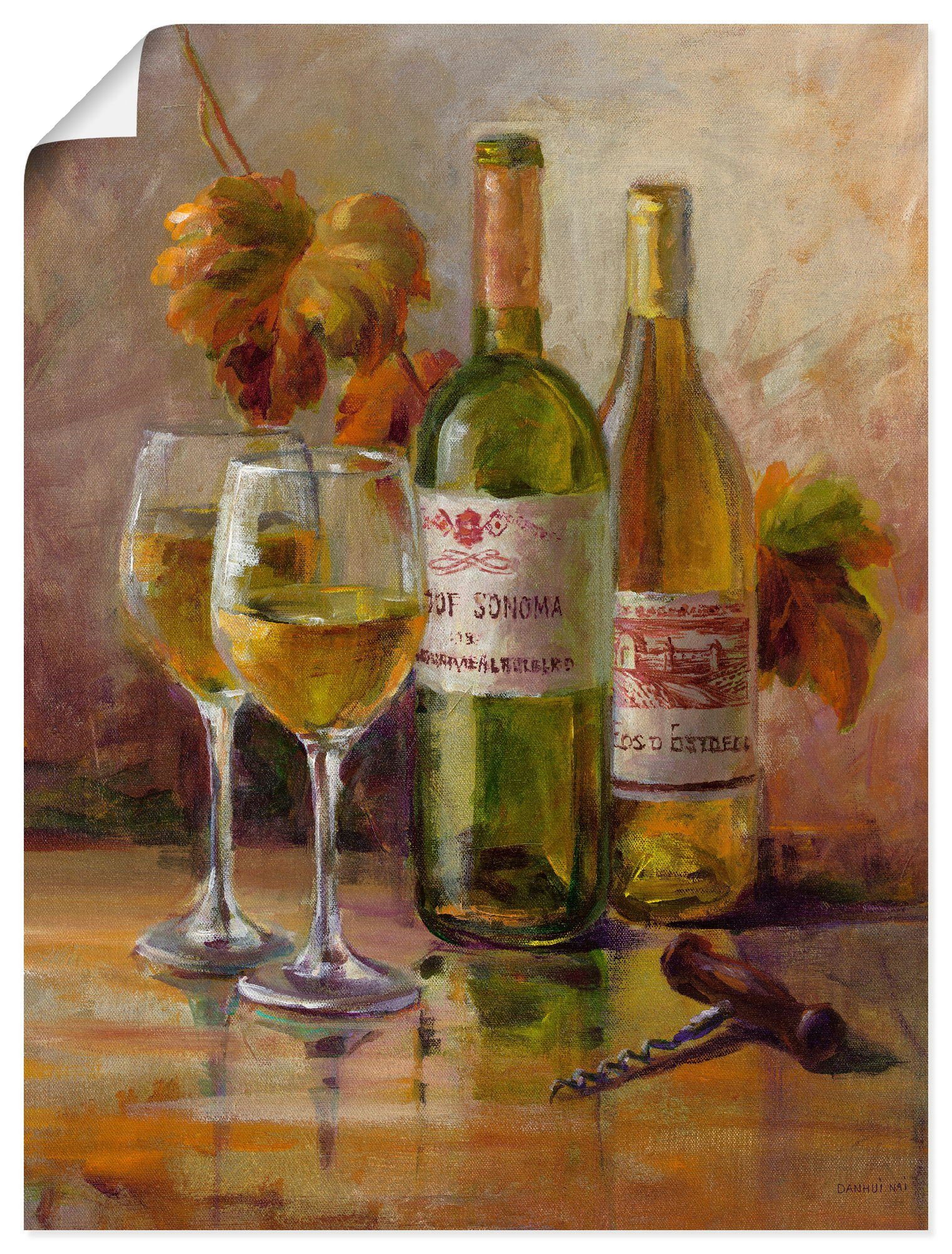 II, Leinwandbild, als in Wandaufkleber Poster Größen Getränke versch. St), Wein (1 oder Artland Offener Wandbild