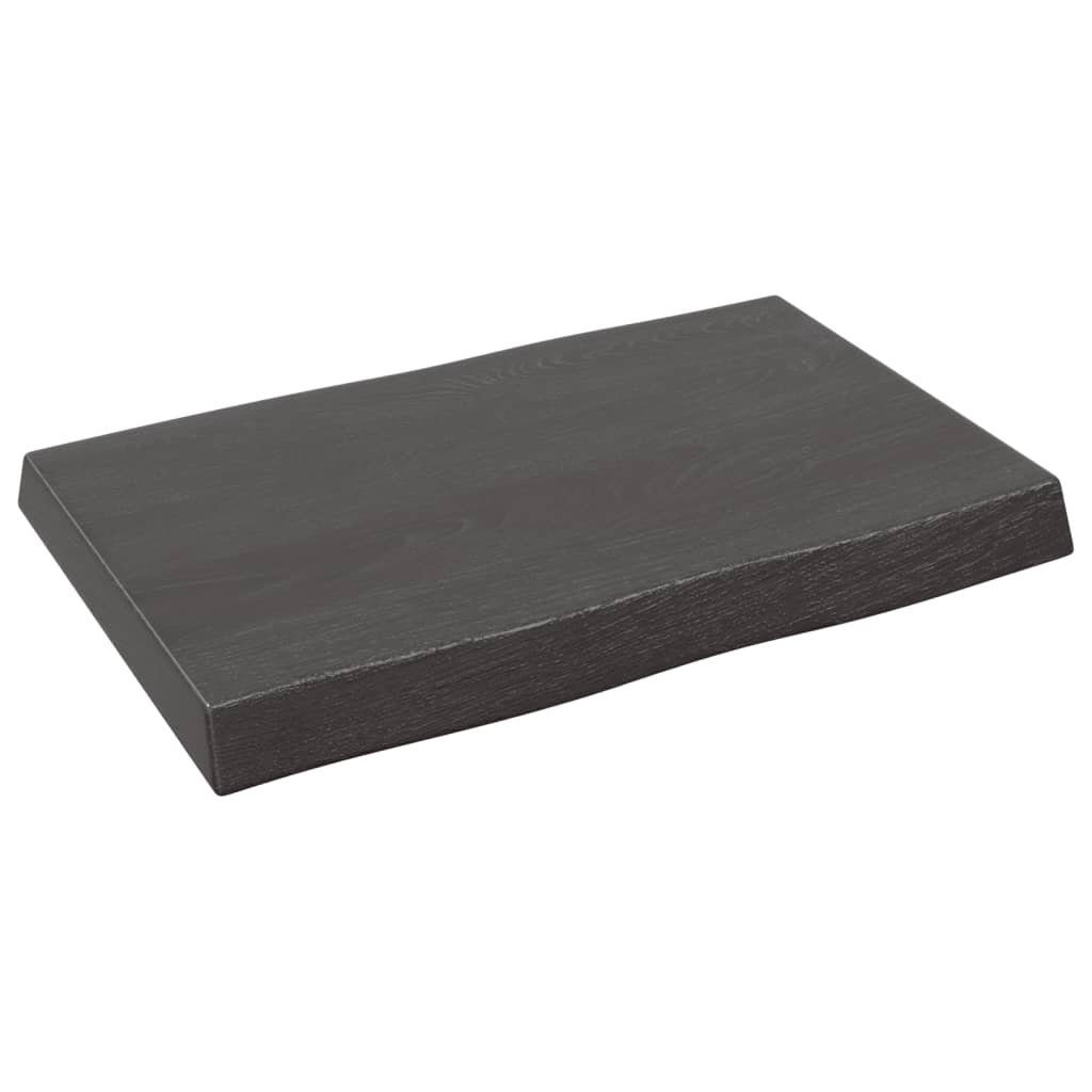 furnicato Tischplatte 60x40x(2-6) cm Baumkante Behandelt St) Massivholz (1