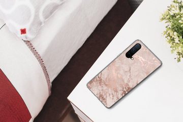 MuchoWow Handyhülle Marmor - Rosa - Luxus - Marmoroptik - Glitzer - Design, Phone Case, Handyhülle OnePlus Nord CE 5G, Silikon, Schutzhülle