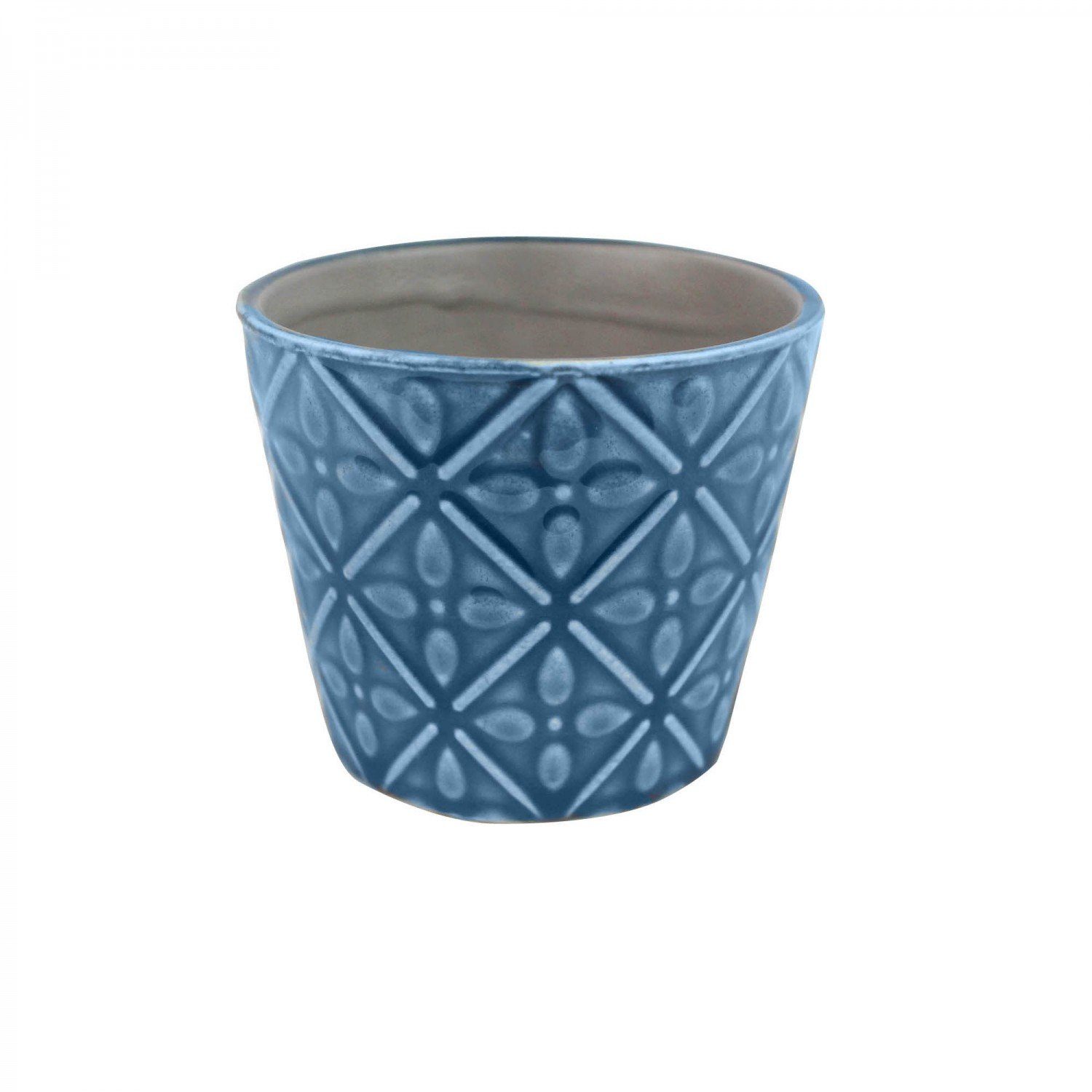 mitienda Blumentopf Blumentopf aus Keramik blau 10cm, handgemacht