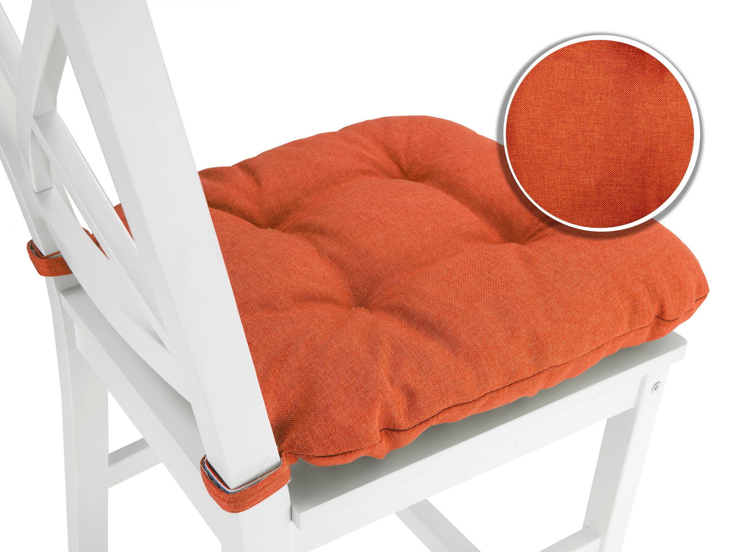 sunnypillow Stuhlkissen 4er Set Stuhlkissen mit Klettverschluss Maße: 40/35x40x8cm