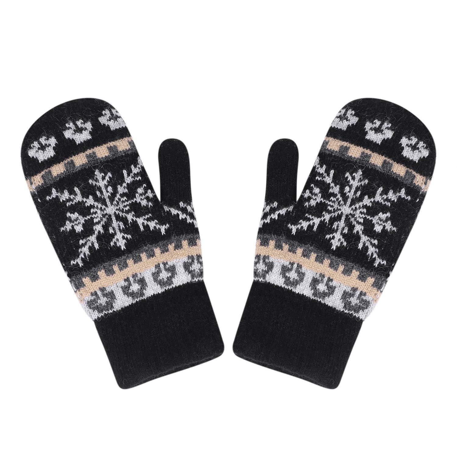 LuxusKollektion Strickhandschuhe Damen Winterhandschuhe mit Fleecefutter Zopfmuster (1-St)