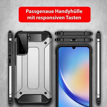 FITSU Handyhülle Outdoor Hülle für Samsung Galaxy A34 Schwarz 6,6 Zoll, Robuste Handyhülle Outdoor Case stabile Schutzhülle mit Eckenschutz