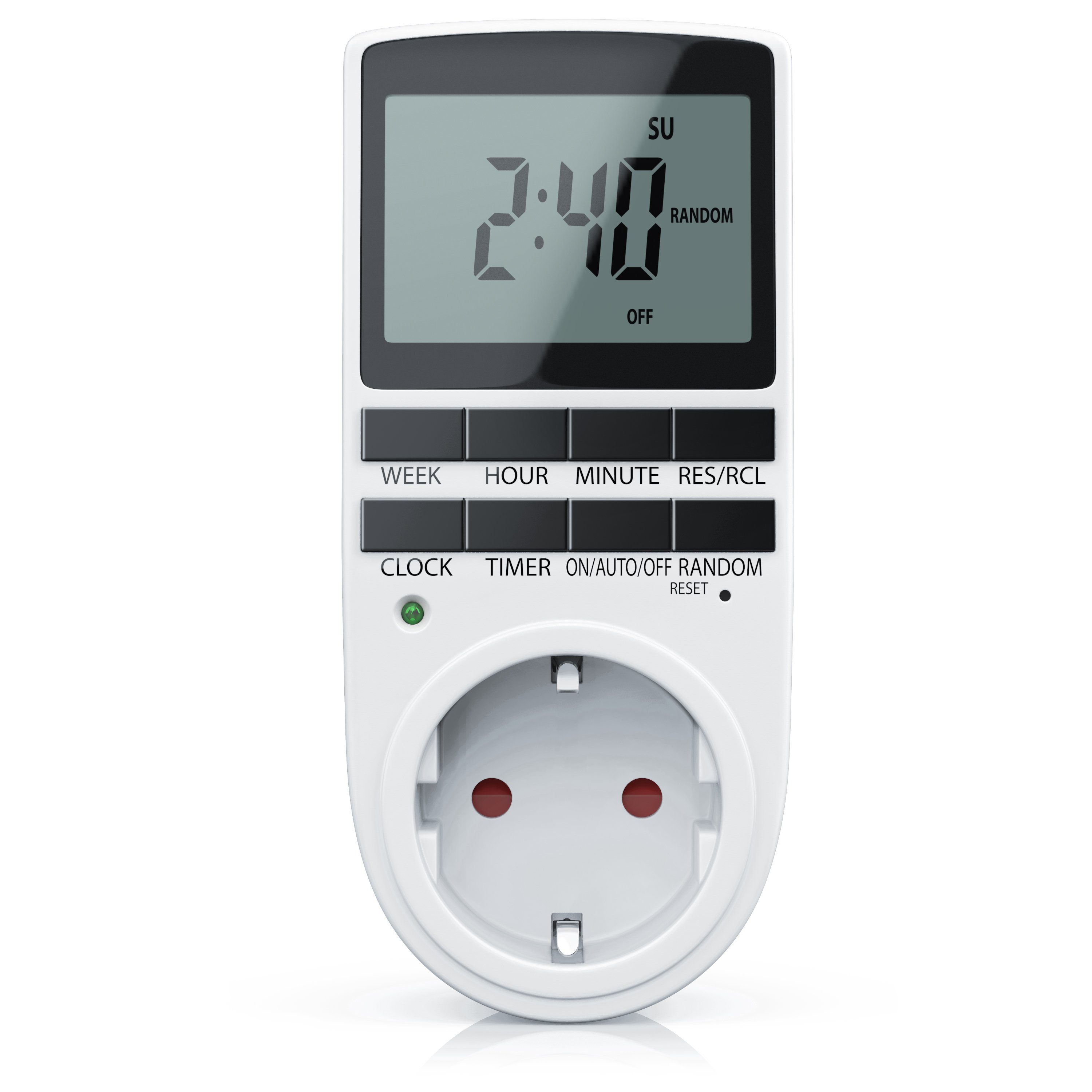 BEARWARE Zeitschaltuhr, digital, Zeitschaltuhr LCD-Display / 3680W / 10 konfigurierbare Programme