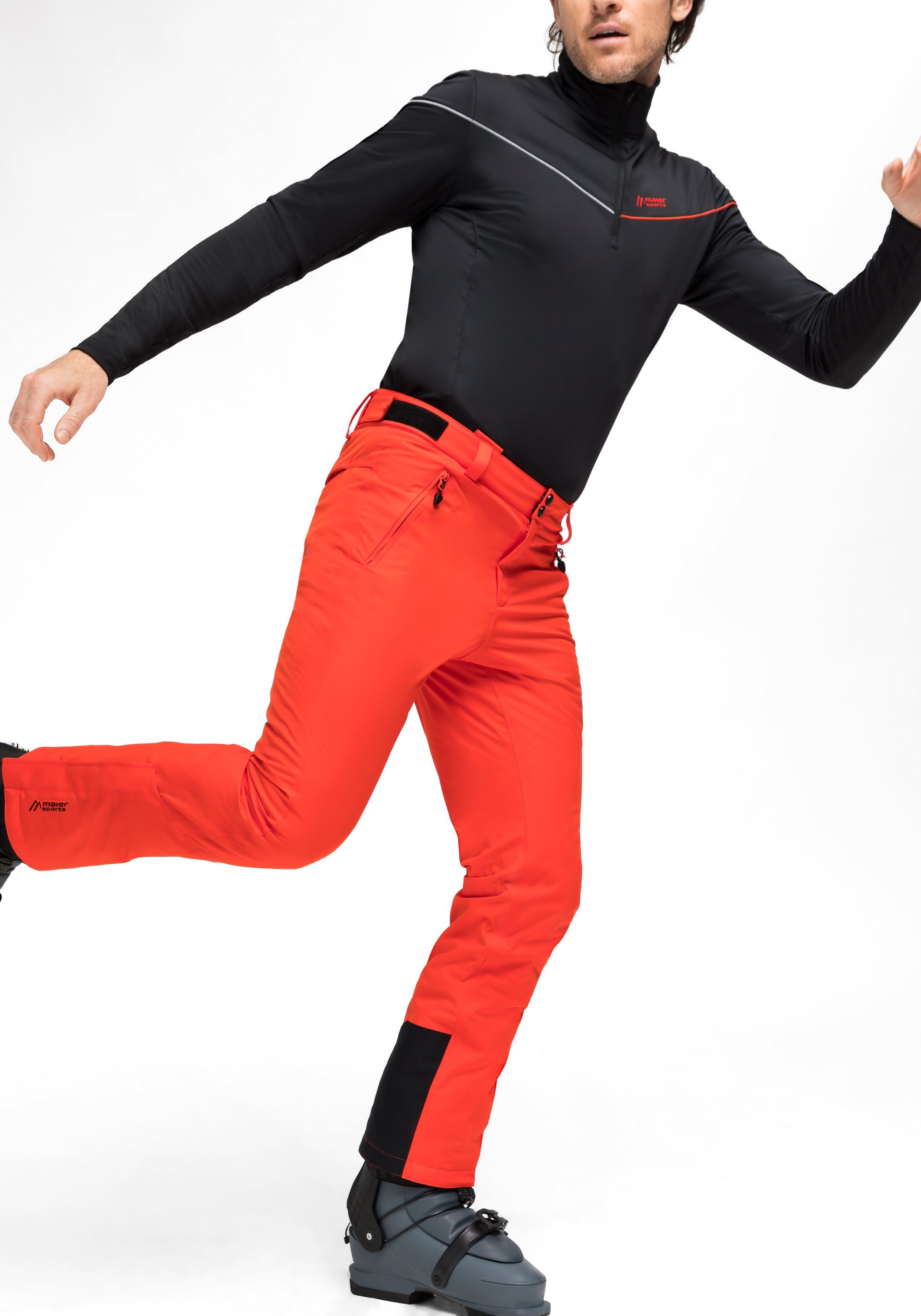 Maier slim Skihose neonrot sportliche Anton Einsatz Sports vielseitigen für Skihose Wattierte,