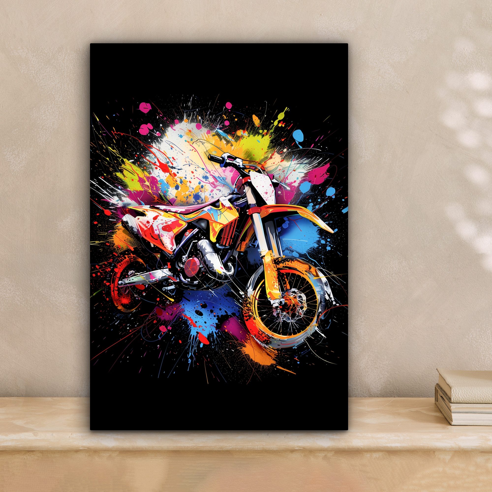 OneMillionCanvasses® Leinwandbild Graffiti - Sport - Motorrad - Motocross, günstig online kaufen