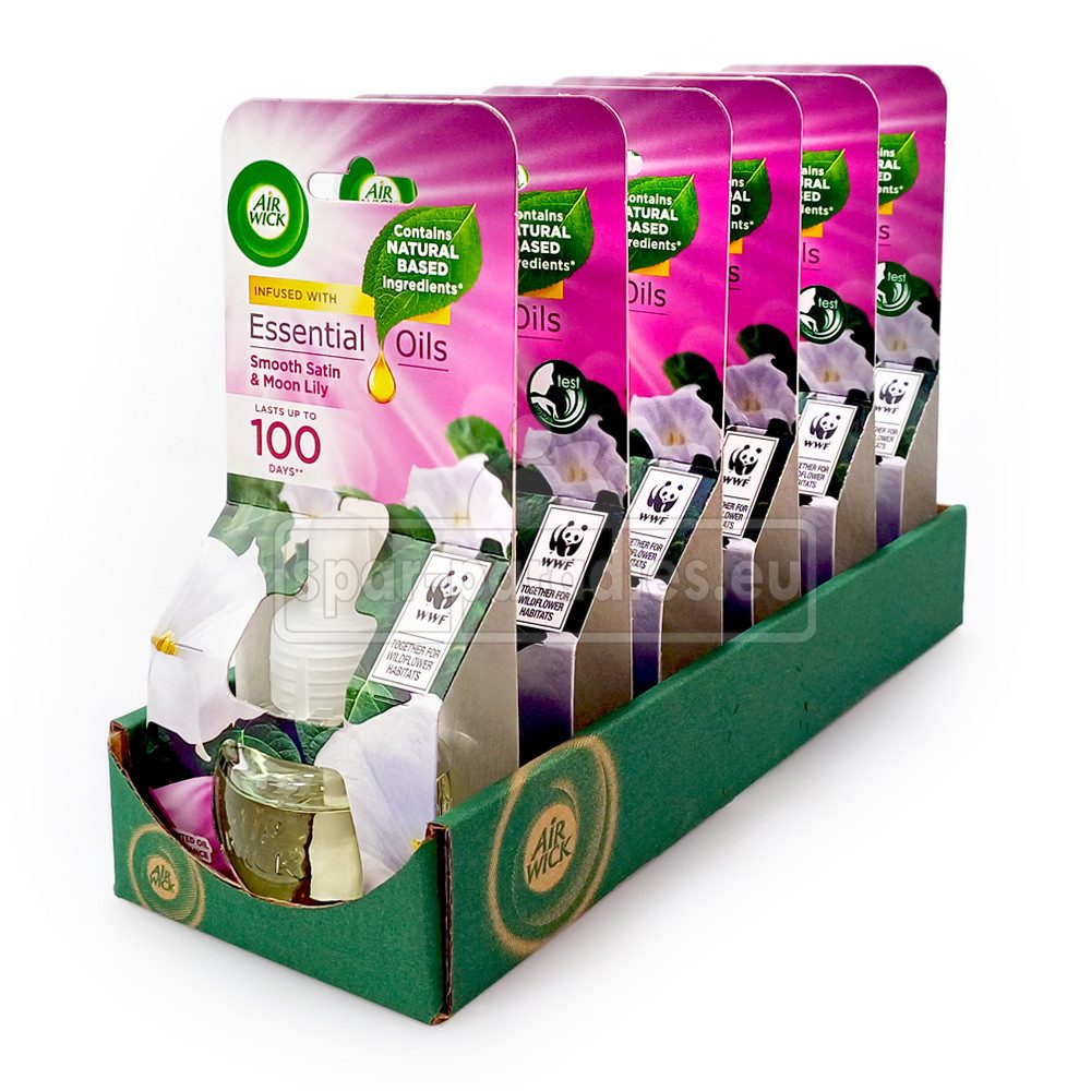 Air Wick Duftöl Air Wick Duftölflakon Seide & Lilienfrische (19 ml), 6er Pack