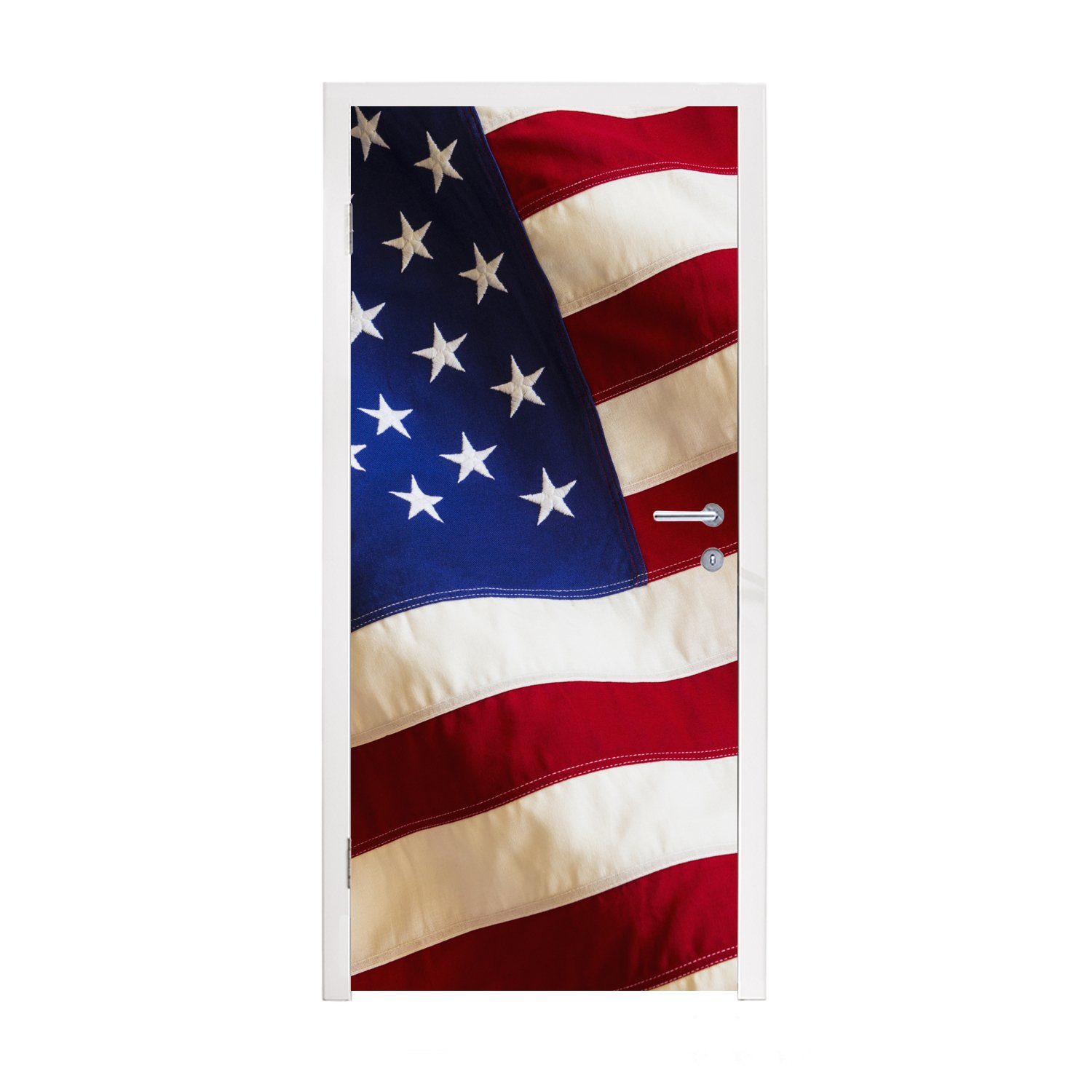 MuchoWow Türtapete Nahaufnahme, Flagge der Vereinigten Staaten, Matt, bedruckt, (1 St), Fototapete für Tür, Türaufkleber, 75x205 cm | Türtapeten