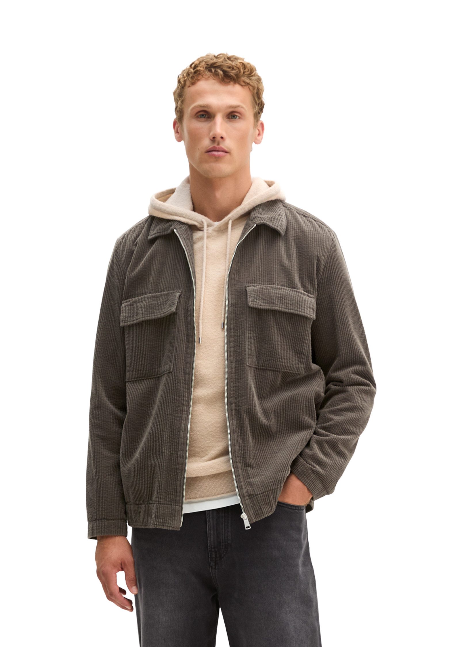 Marc O'Polo Hemdjacke regular mit Reißverschluss Overshirt aus Cord