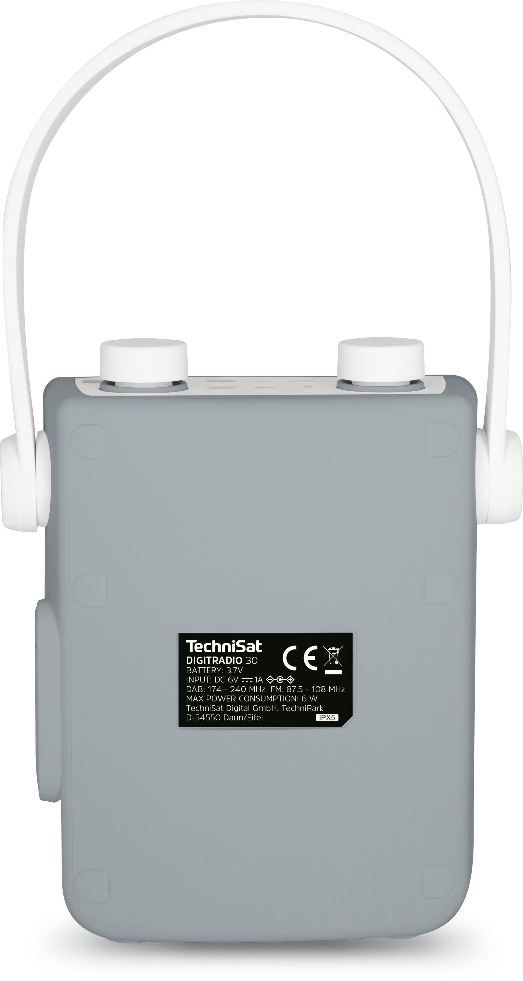 TechniSat DIGITRADIO 30 Duschradio Bluetooth-Audiostreaming) (DAB) (Digitalradio RDS, W, Digitalradio grau mit wasserdicht, UKW-Radio (DAB), tragbar, 2,00