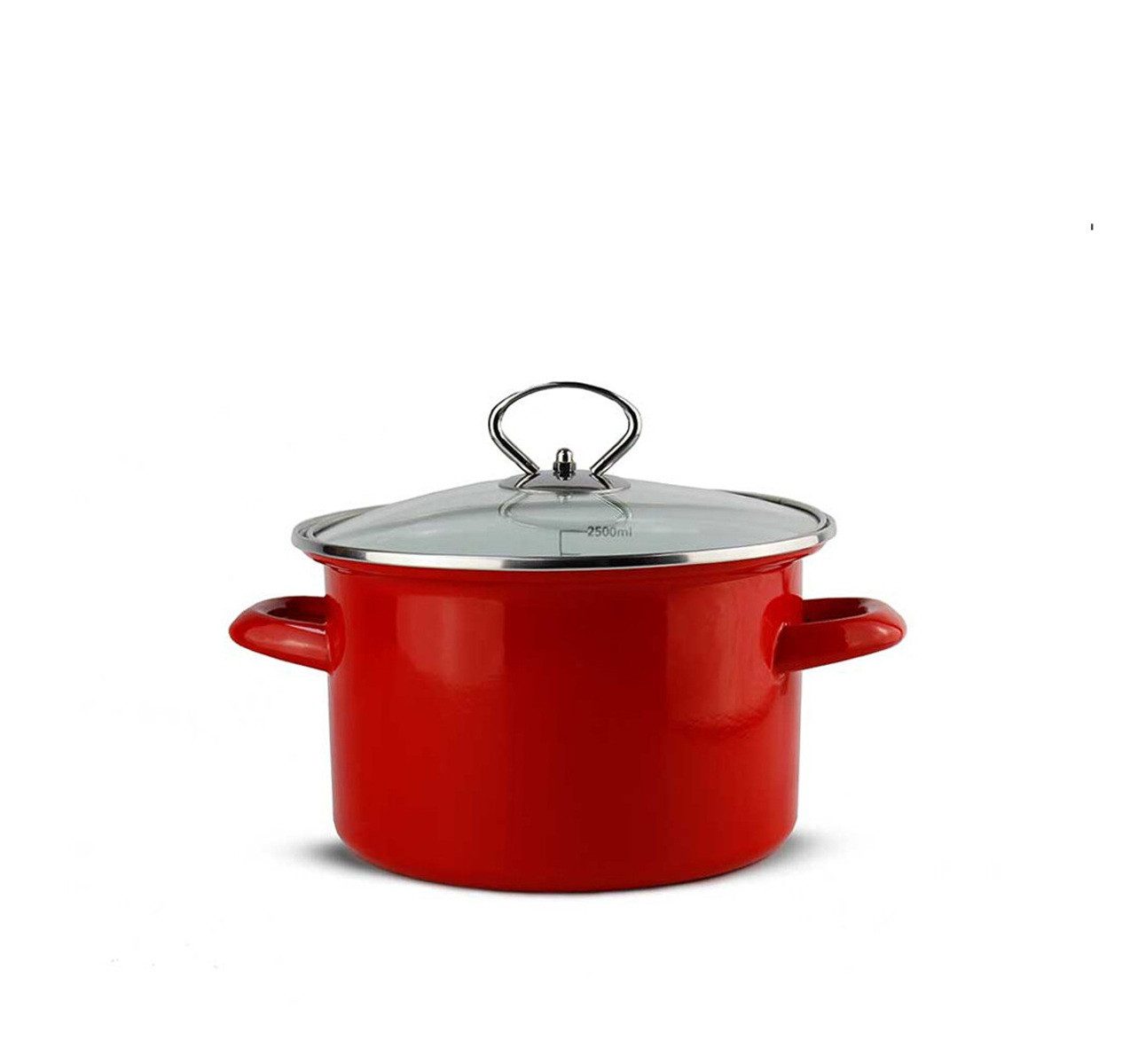 Schäfer Elektronik Bratentopf Kochtopf Metallic Red 20 cm – Robust & Induktionsgeeignet, (1-tlg), mit Glasdeckel, Induktionsgeeignet