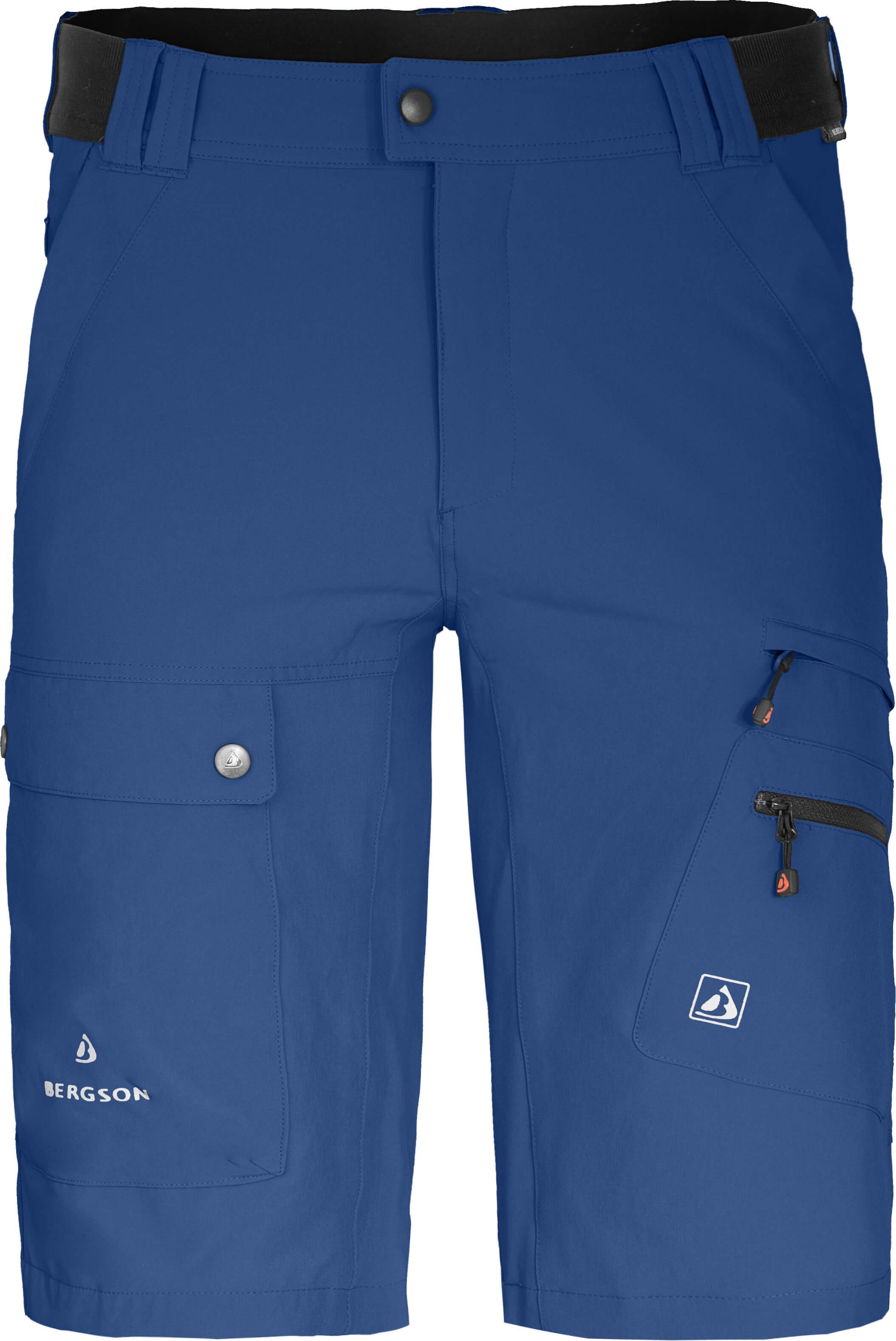 Bergson Outdoorhose FROSLEV Bermuda Herren Wandershorts, recycelt, elastisch, 8 Taschen, Normalgrößen blau