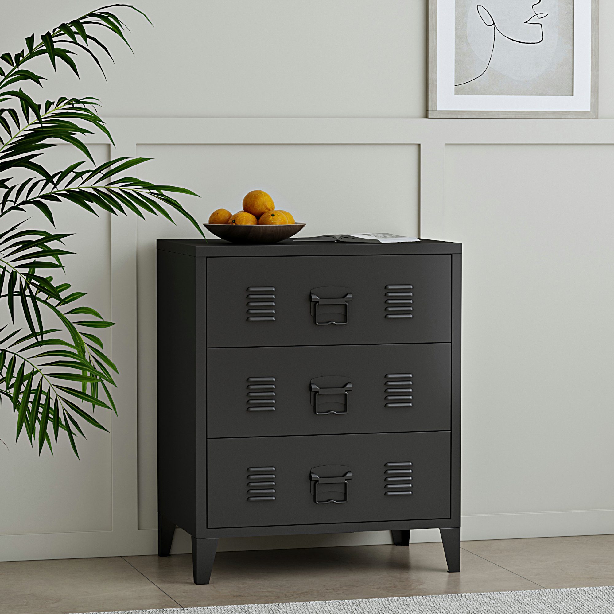 en.casa Mehrzweckschrank »Hämeenlinna« Schubladenschrank 60x40x72 cm günstig online kaufen