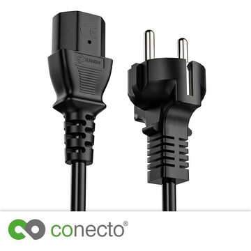 conecto conecto Strom-Kabel, Schutzkontakt-Stecker gerade auf C13 IEC-Buchse Stromkabel, (100 cm)