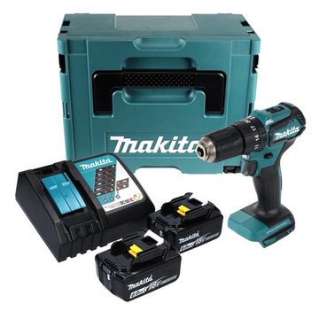 Makita Schlagbohrmaschine DHP 483 RGJ Akku Schlagbohrschrauber 18 V 40 Nm + 2x Akku 6,0 Ah + La