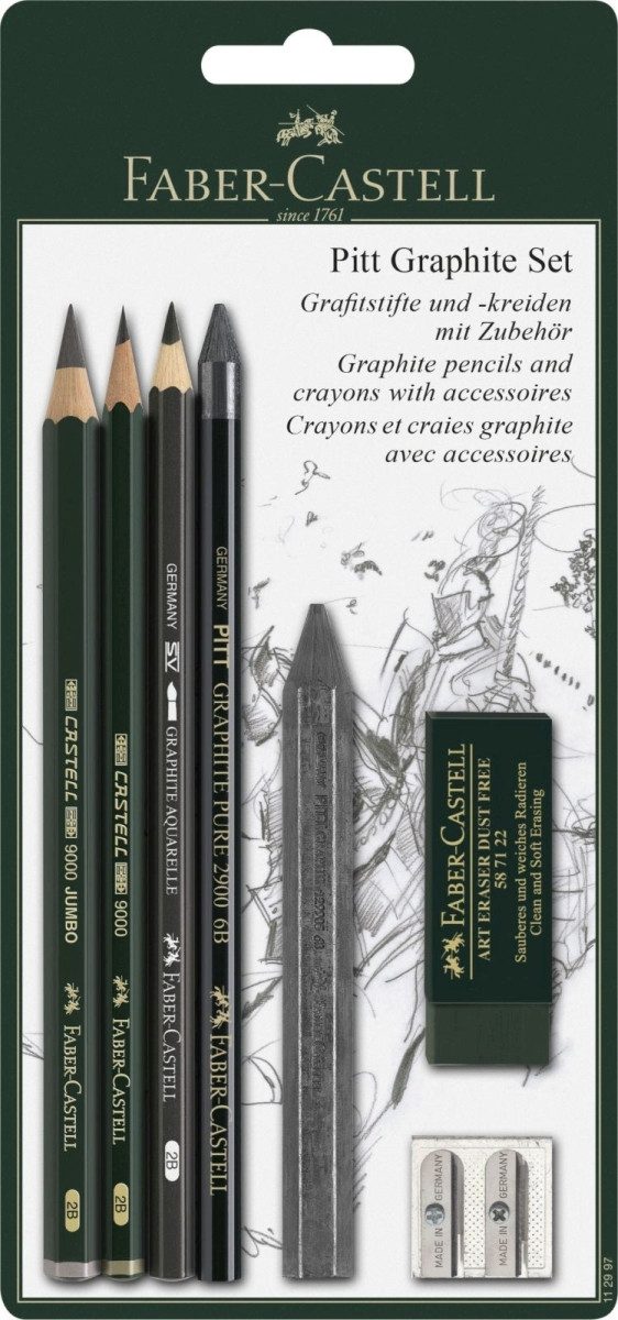 Faber-Castell Maltuch Reisskohlestift Pitt Graphite Set Blisterkarte
