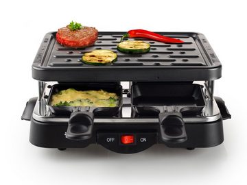 Tristar Raclette, 4 Raclettepfännchen, 500 W, Mini elektrischer Tischgrill eckig für 2-4 Personen, Raclet Gerät