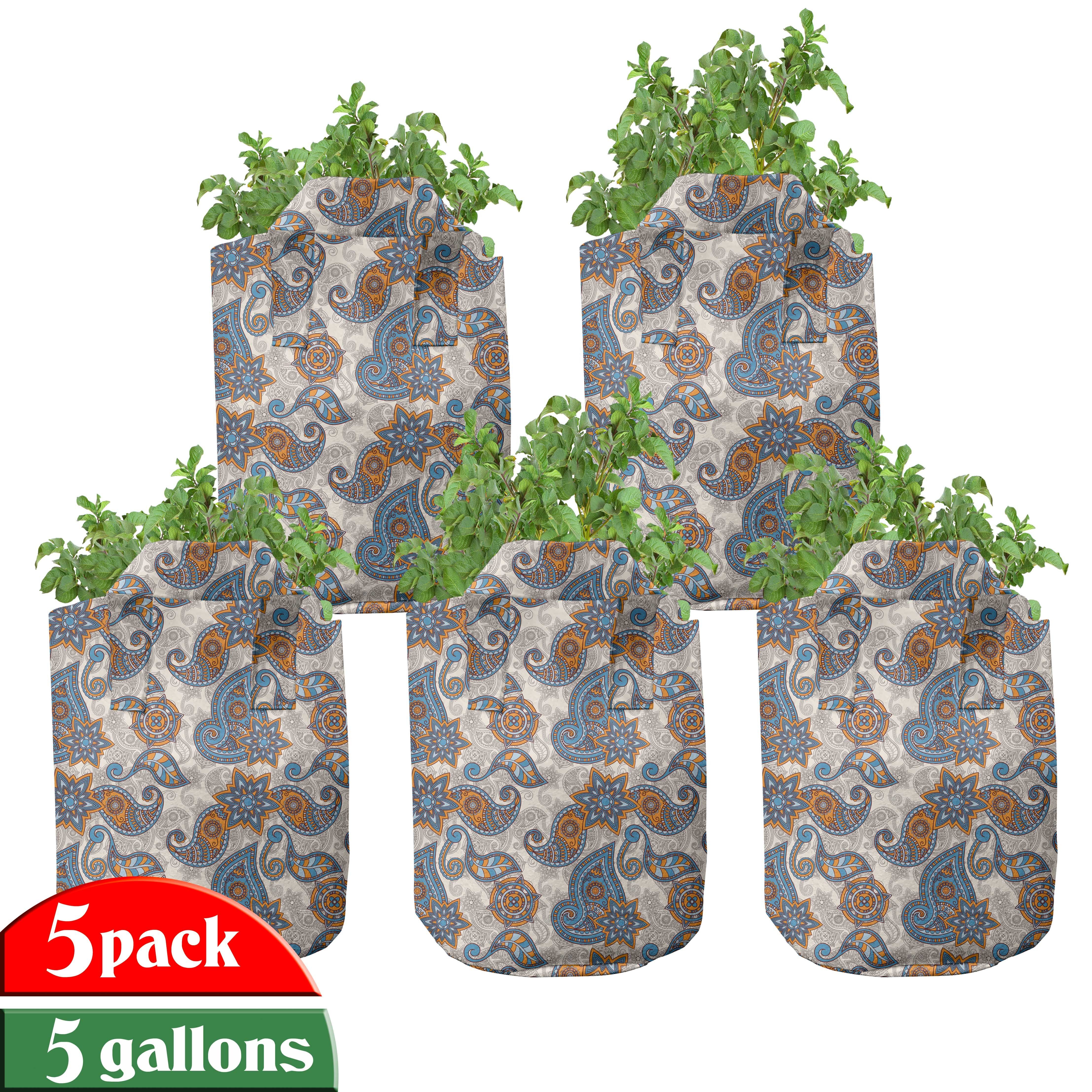 Abakuhaus Pflanzkübel hochleistungsfähig Stofftöpfe mit Griffen für Pflanzen, Blumen Paisley | Pflanzkübel