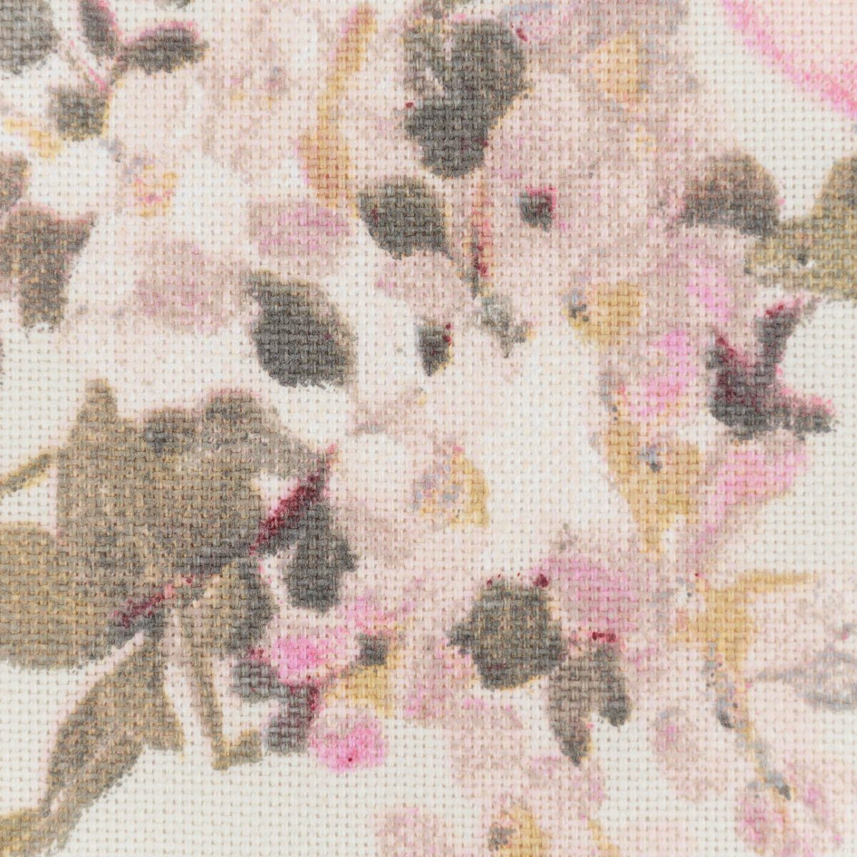 SCHÖNER LEBEN. Stoff Dekostoff Meterware Classic Painted Rose Allover Rosen ecru rosa 1,40m, atmungsaktiv
