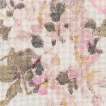 SCHÖNER LEBEN. Stoff Dekostoff Classic Painted Rose Allover Rosen ecru rosa 1,40m Br, atmungsaktiv
