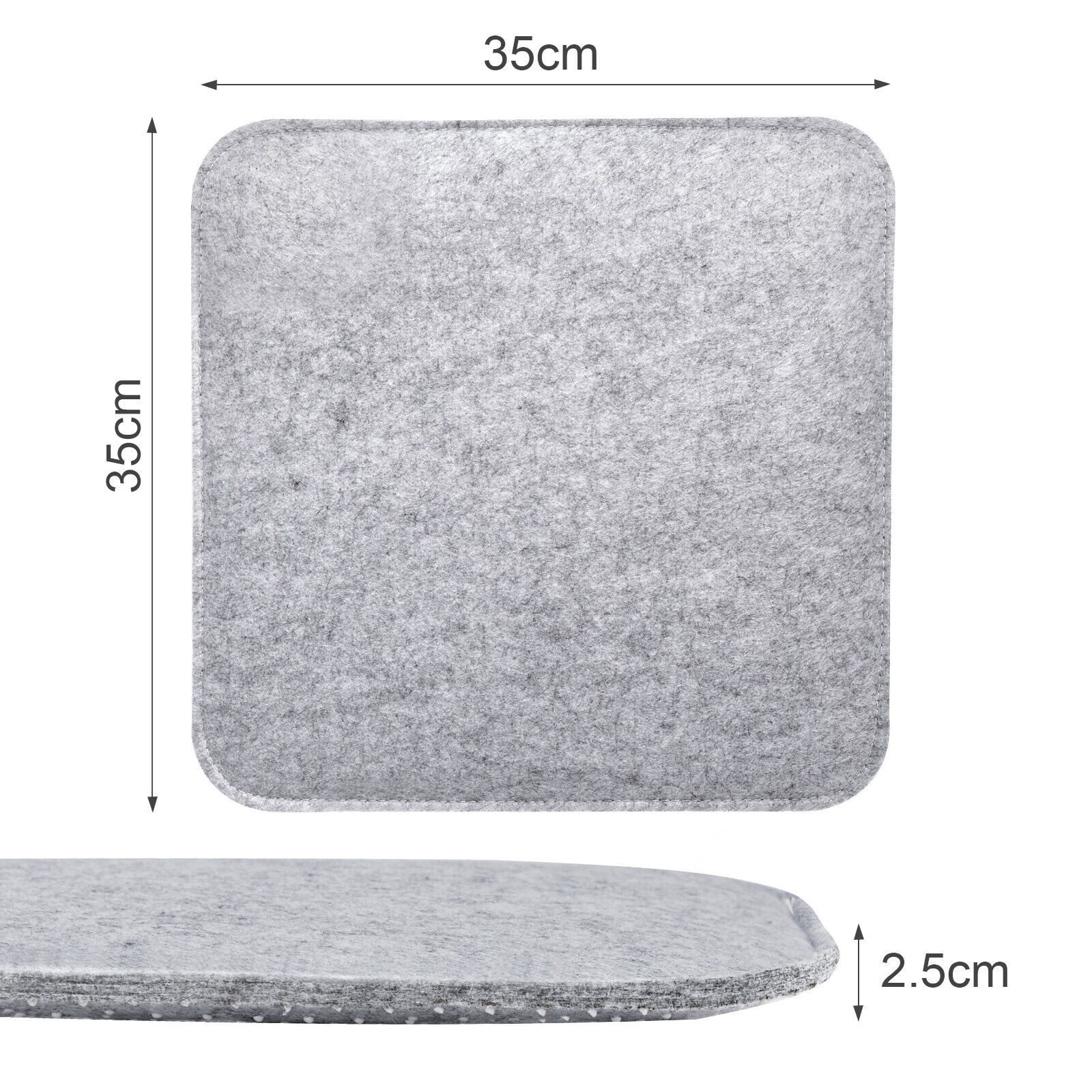 Youyijia Anti-Rutsch-Pad 4 Chair Cushions, Round Felt Seat Cushions, 35 cm