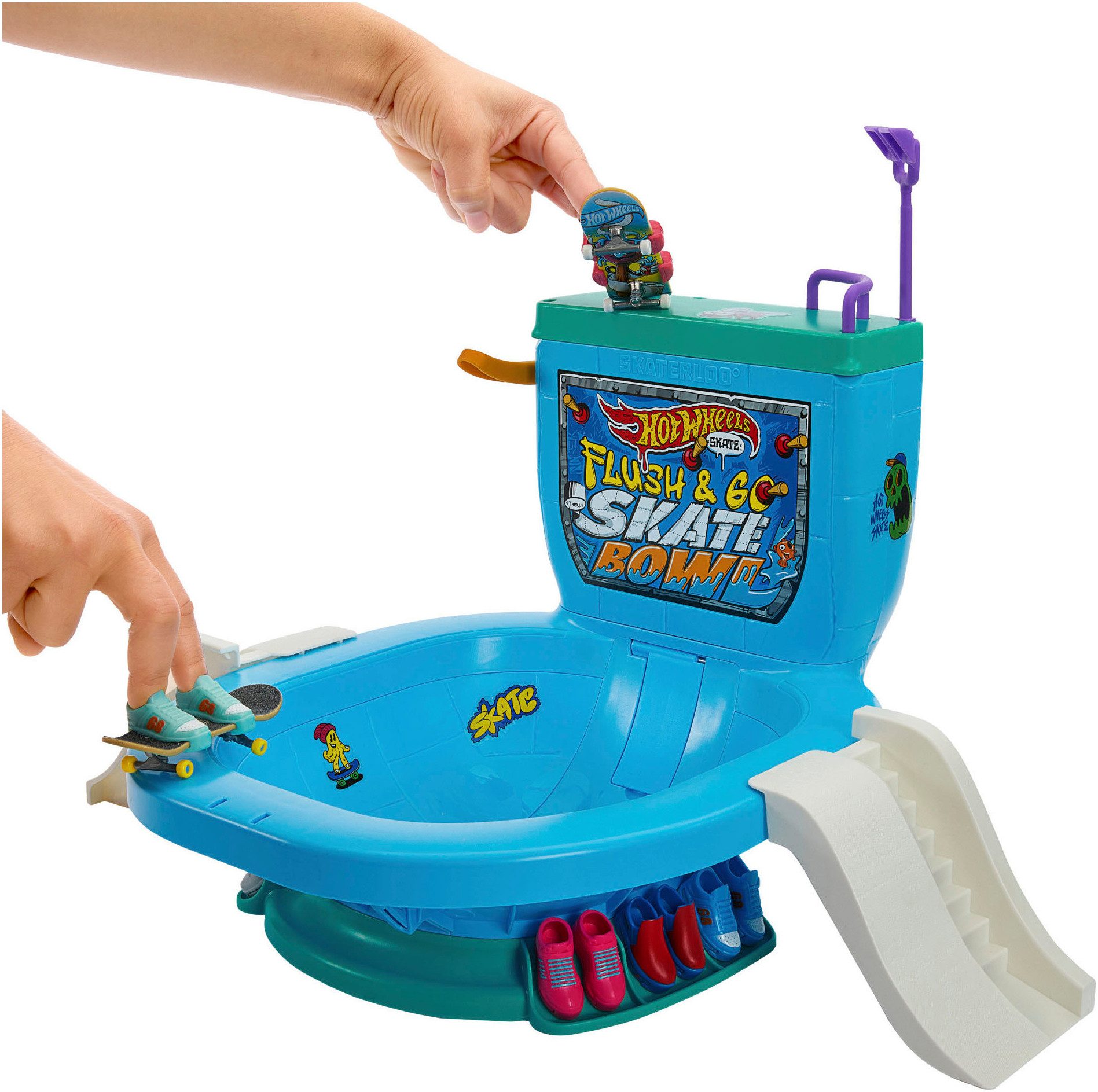 Hot Wheels Spielwelt Skate Spülen und los gehts“-Skatebowl Fingerboard-Set