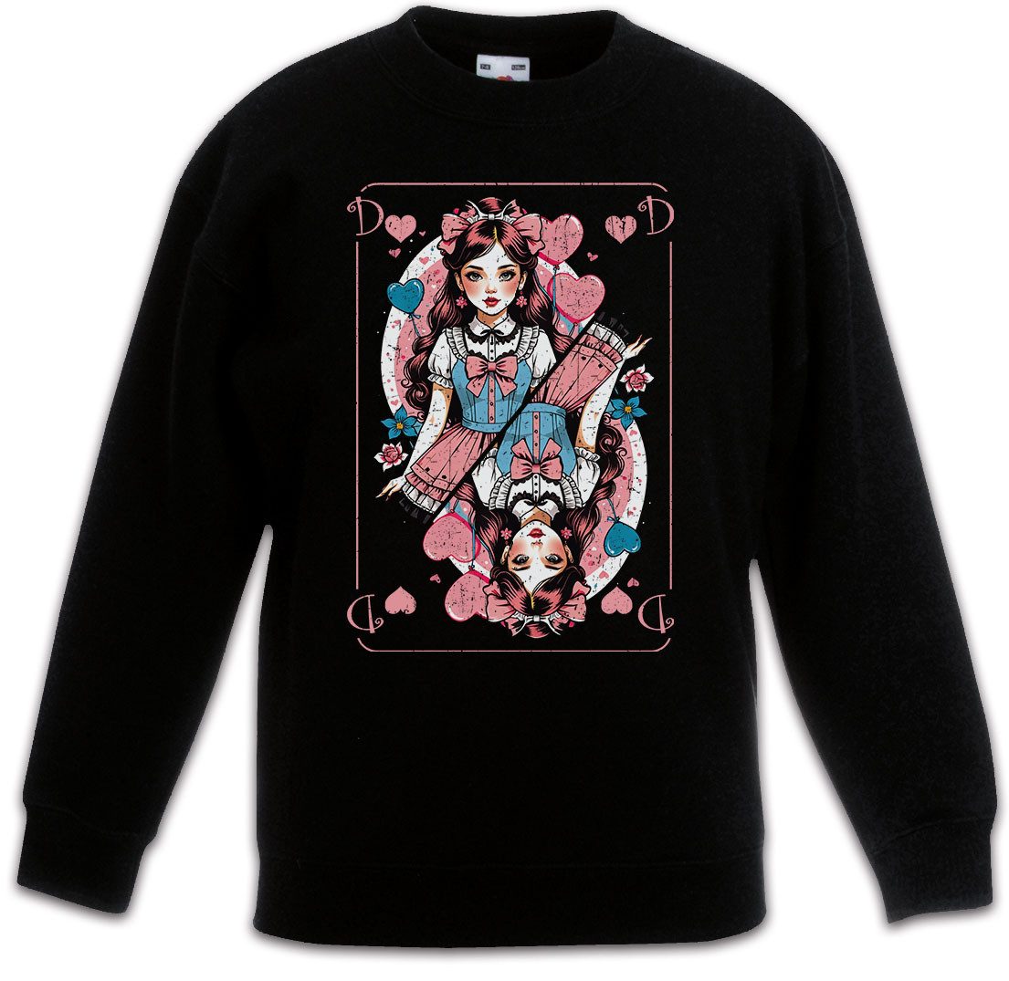 Sweatshirt Anime Queen Of Hearts Card Kinderpullover Poker Karte Spielkarte Manga