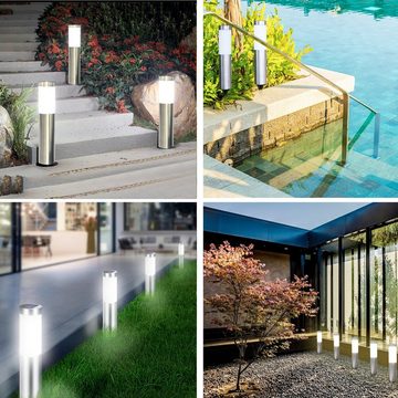 PUCHIKA Gartenleuchte Solarleuchten, LED fest integriert, Kaltweiß/ Warmweiß, 6 LEDs, Zwei Farbtemperaturen,IP65,für Garten, Balkon, Teresse, Gehweg