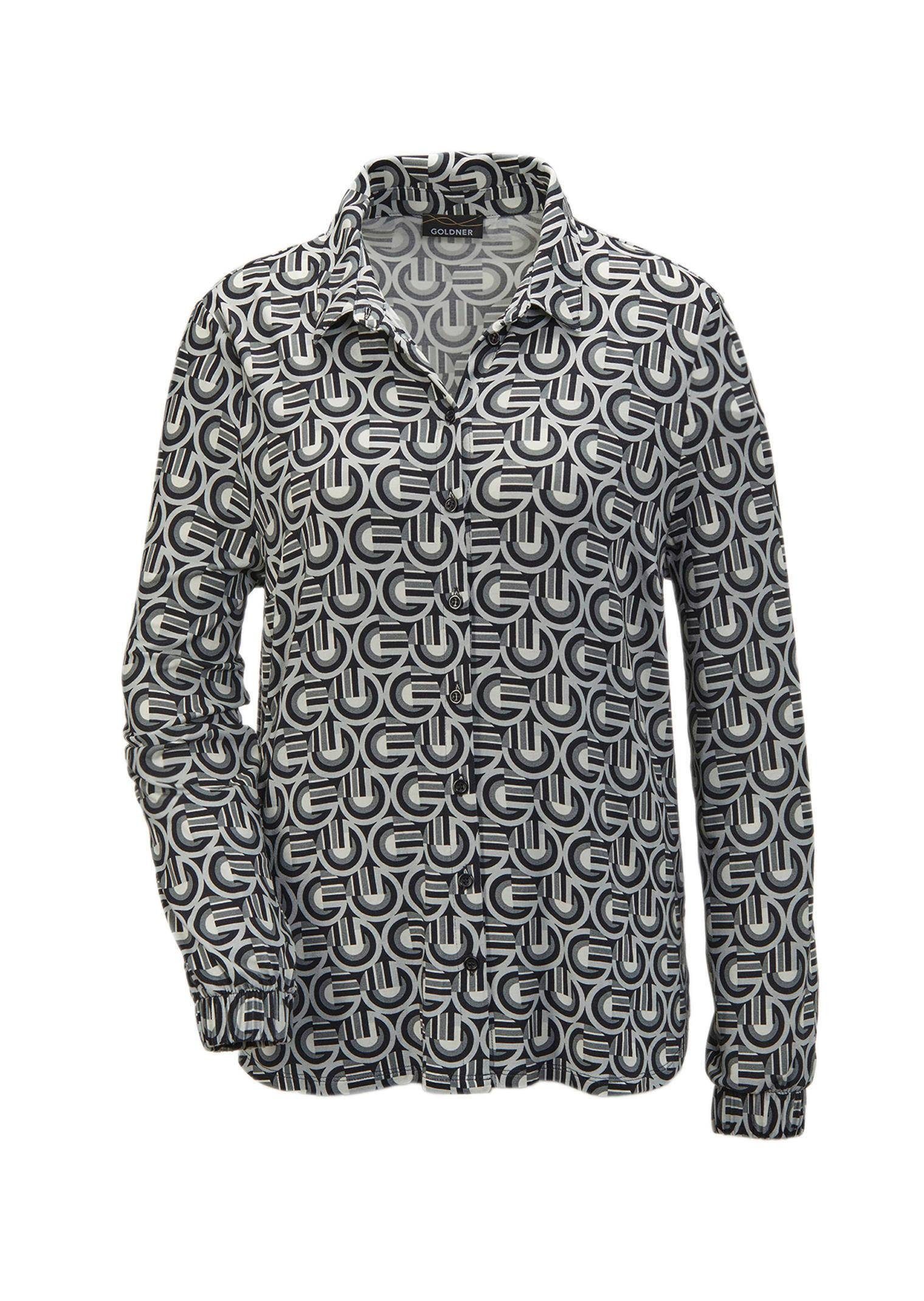 GOLDNER Hemdbluse Ausdrucksstarke Jerseybluse mit Stretchanteil günstig online kaufen