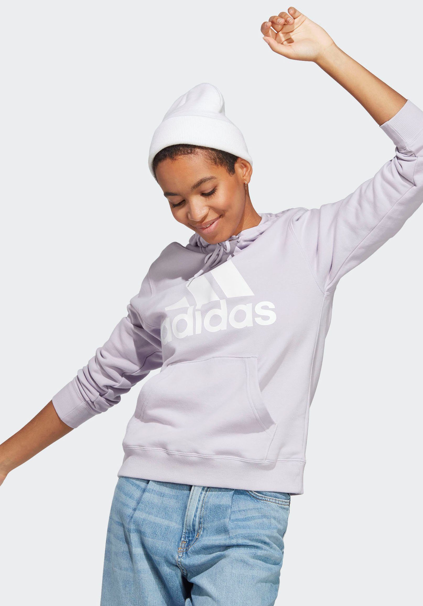 HOODIE LOGO / TERRY White BIG FRENCH ESSENTIALS Sportswear Dawn Kapuzensweatshirt REGULAR Silver adidas